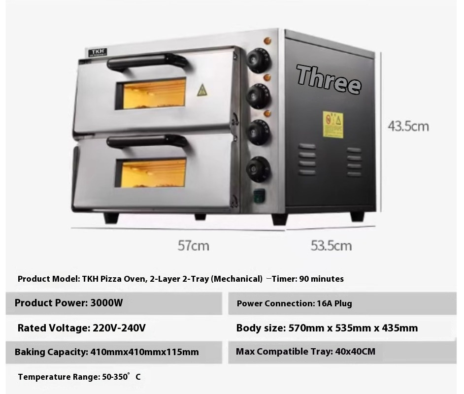 Commercial Electric Oven Double-Layer, Two-Tier,Two-Tray Baking for Home Use220V