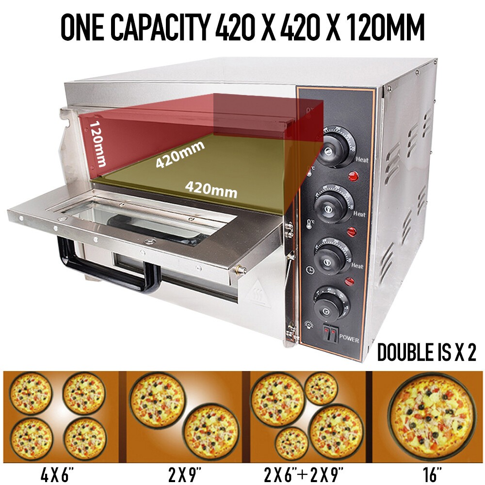 Commercial Countertop Pizza Oven Double Deck Pizza Marker For 16″ Pizza Indoor