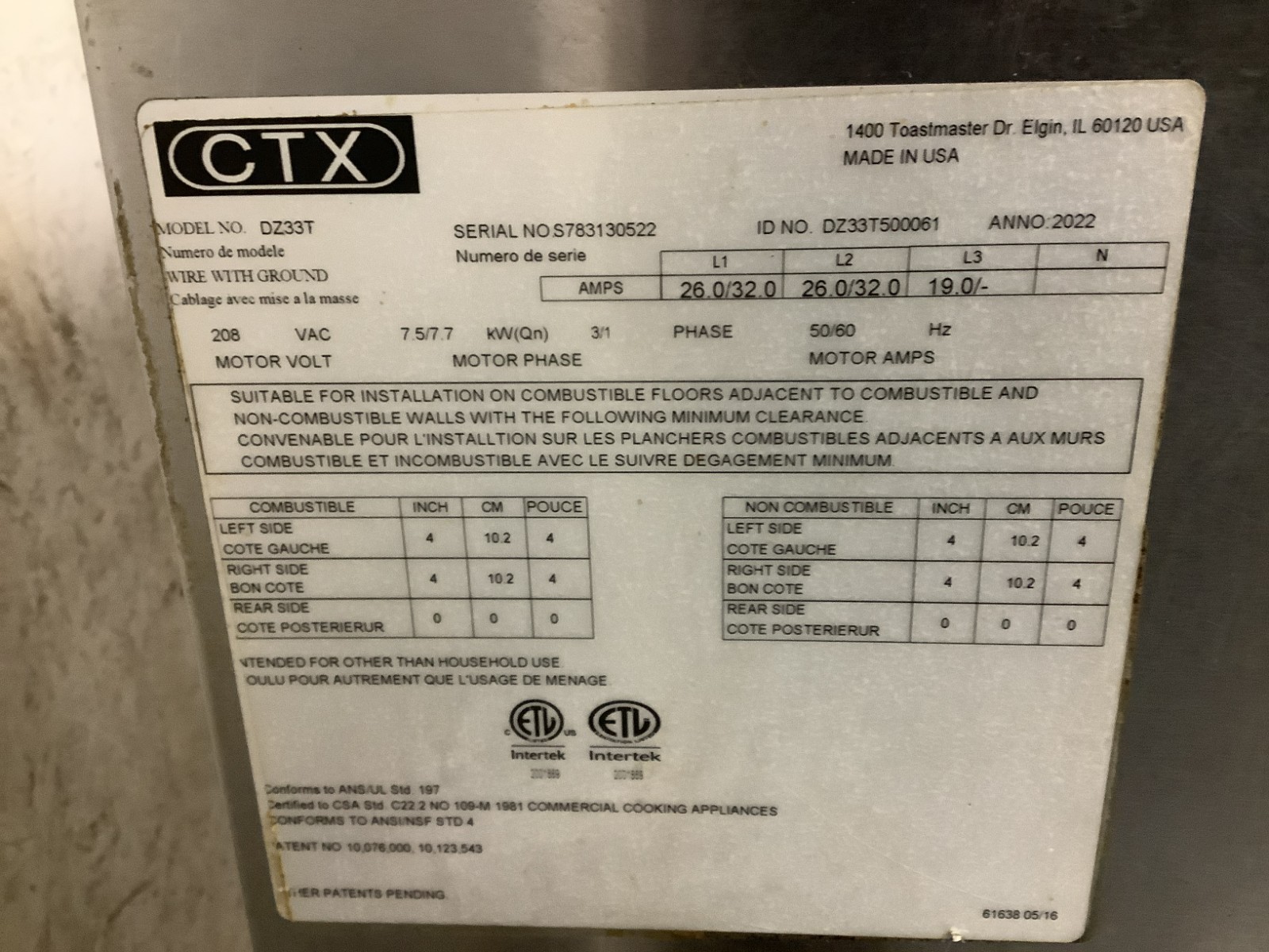 Conveyor Oven Middleby Marshall DZ33T 2022 Double Stack SINGLE Phase 208V TESTED