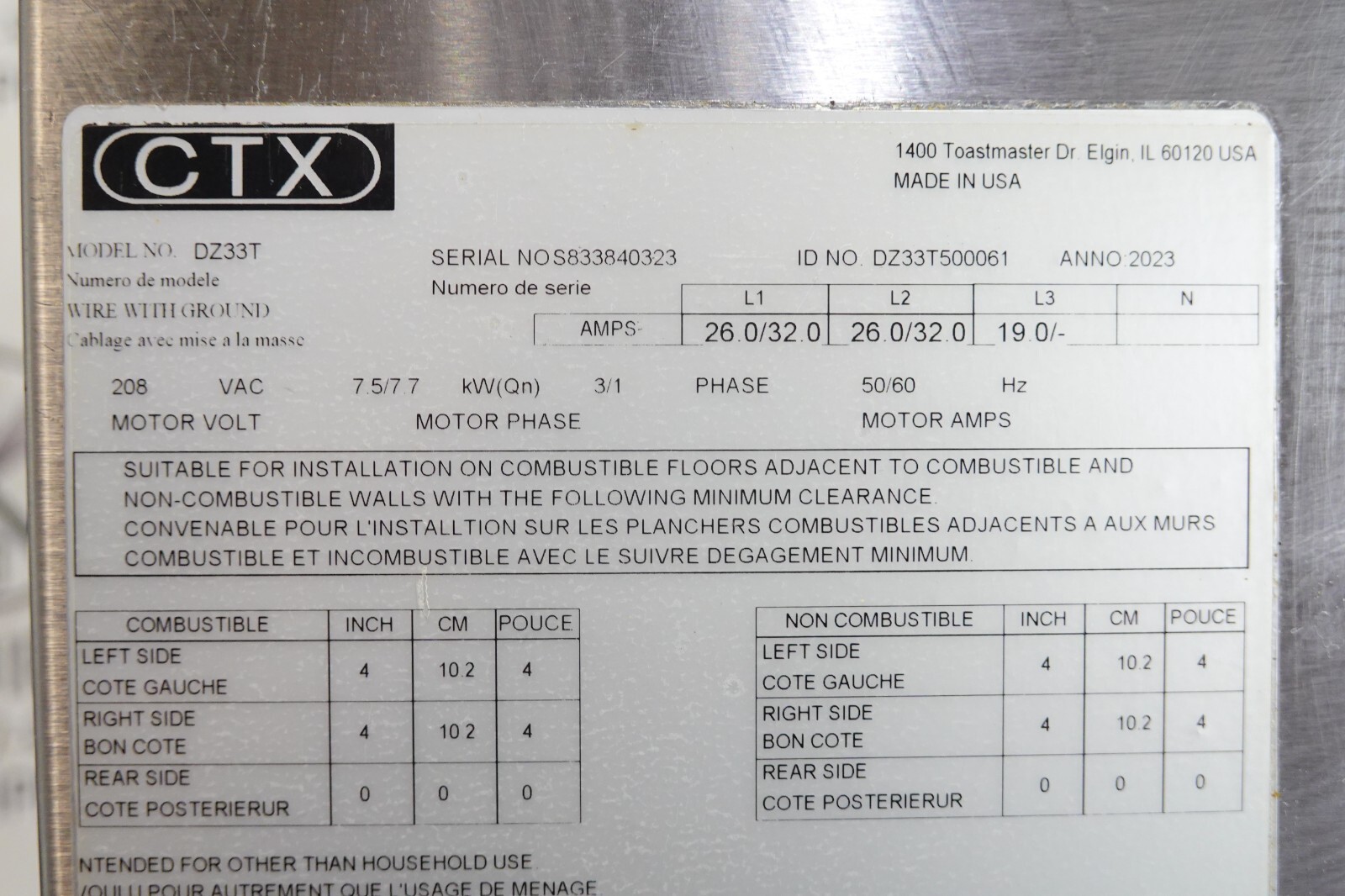 2023 MIDDLEBY MARSHALL CTX ELECTRIC COUNTERTOP PIZZA CONVEYOR OVEN MODEL DZ33T