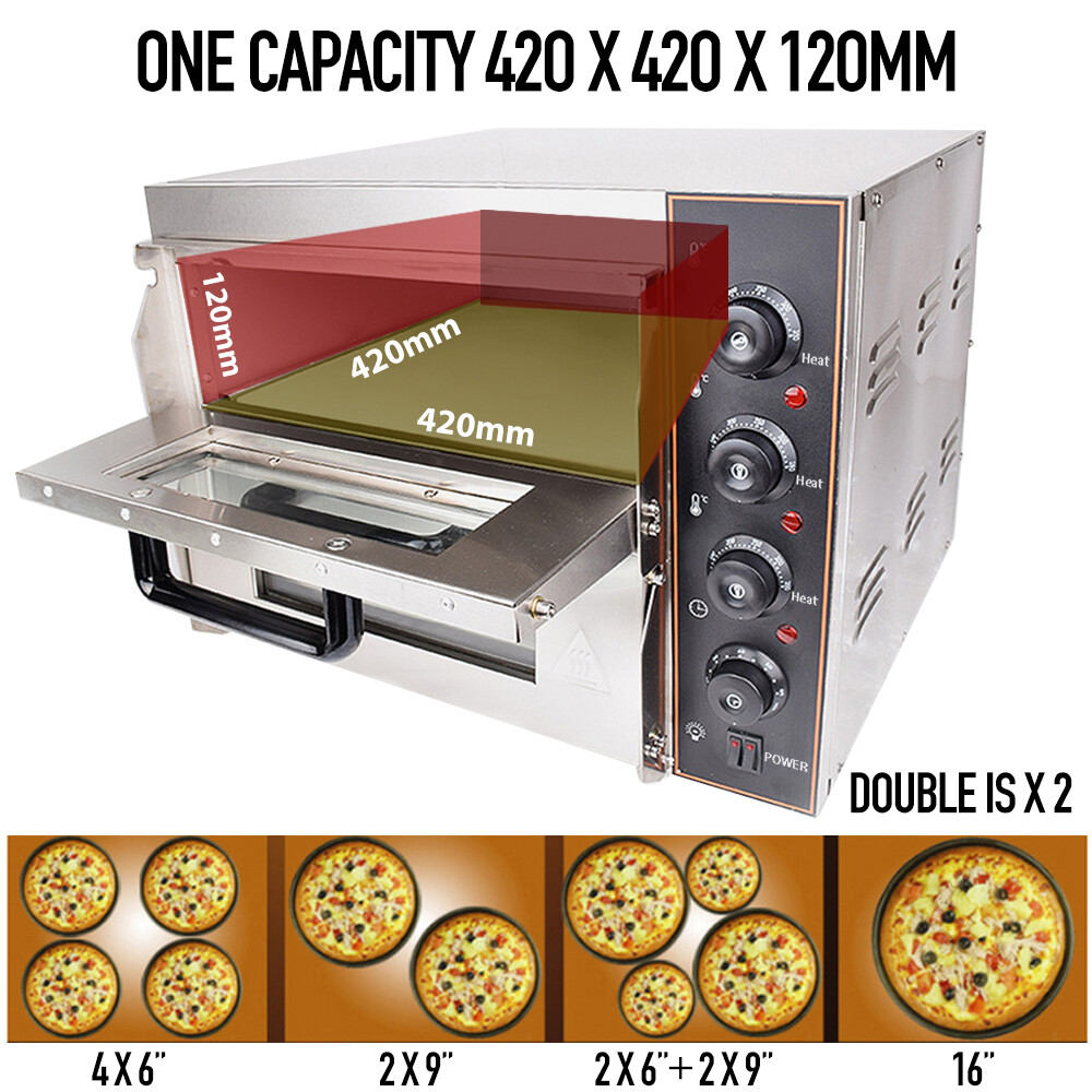 Commercial Countertop Pizza Oven Double Deck Pizza Marker for 16″ Pizza Indoor