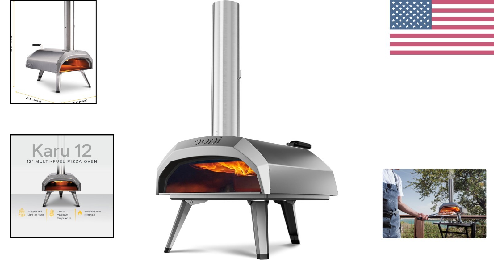 Lightweight Karu 12 Wood & Gas Pizza Oven – Ready in 15 Mins, Great Flavor