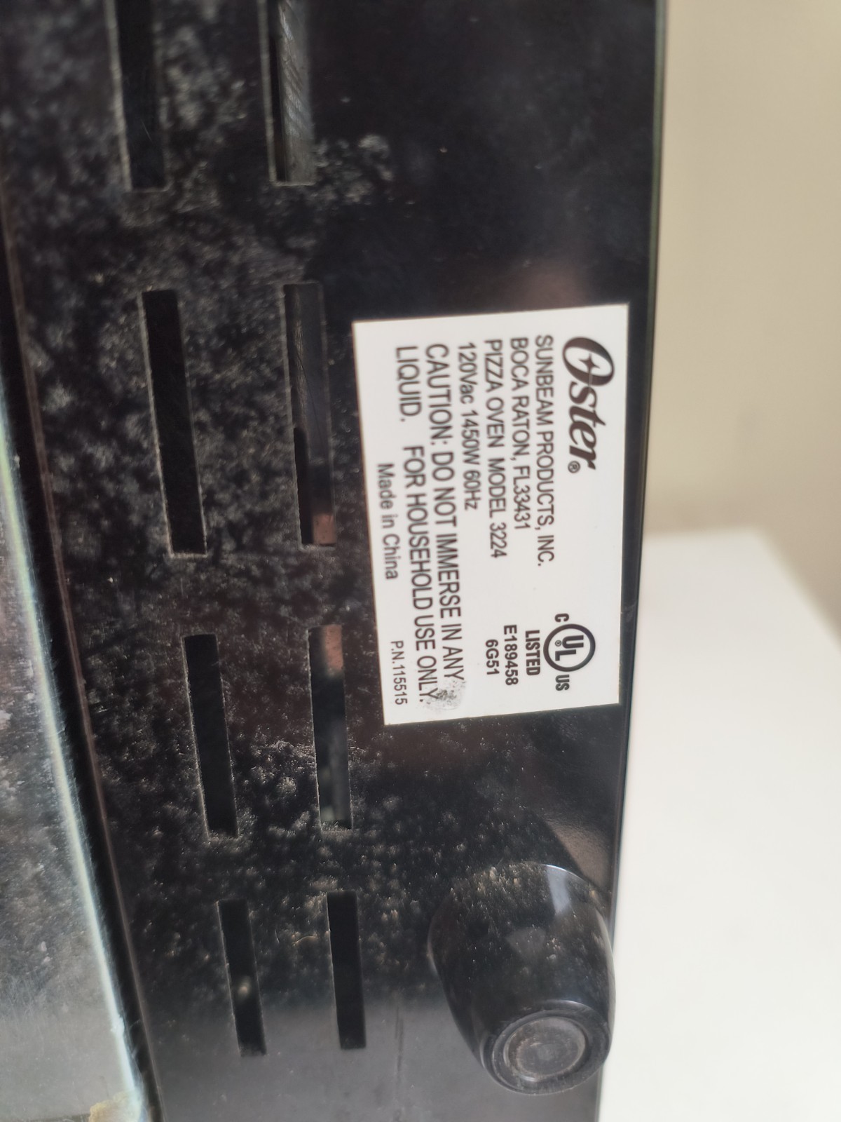 Stainless Steel Oster Countertop Pizza Oven Model 3224 – Tested Working