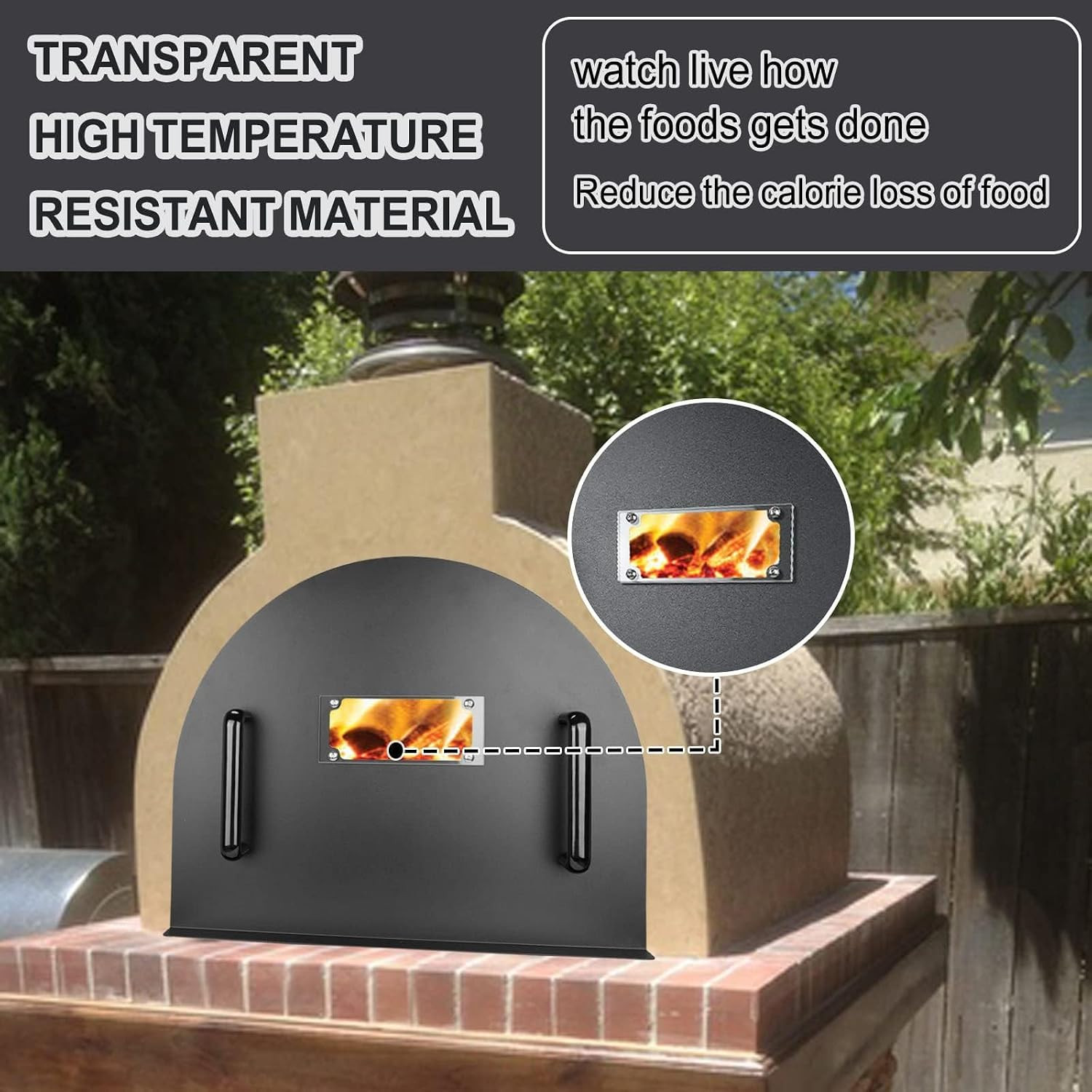 Pizza Oven Door 25X20 Inch Stainless Steel Pizza Oven Door Heavy Duty Outdoor Pi