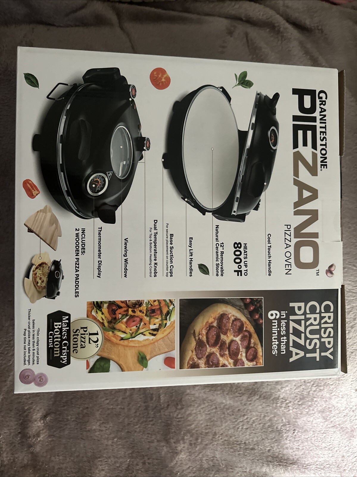 Granitestone Piezano Matte Black Electric Pizza Oven