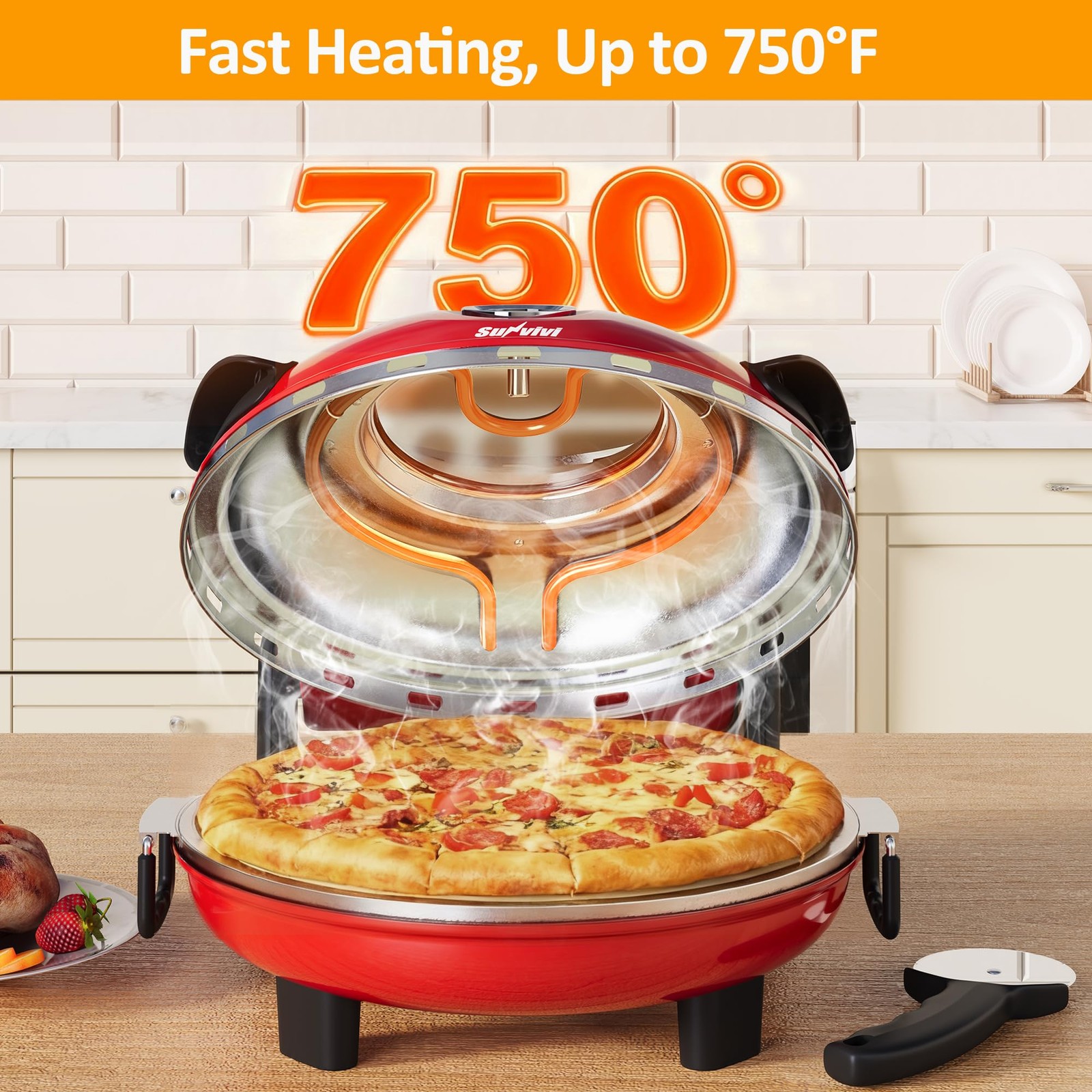 Sunvivipro Pizza Oven Indoor Outdoor Heats Up 770 Up 12 Electric Countertop