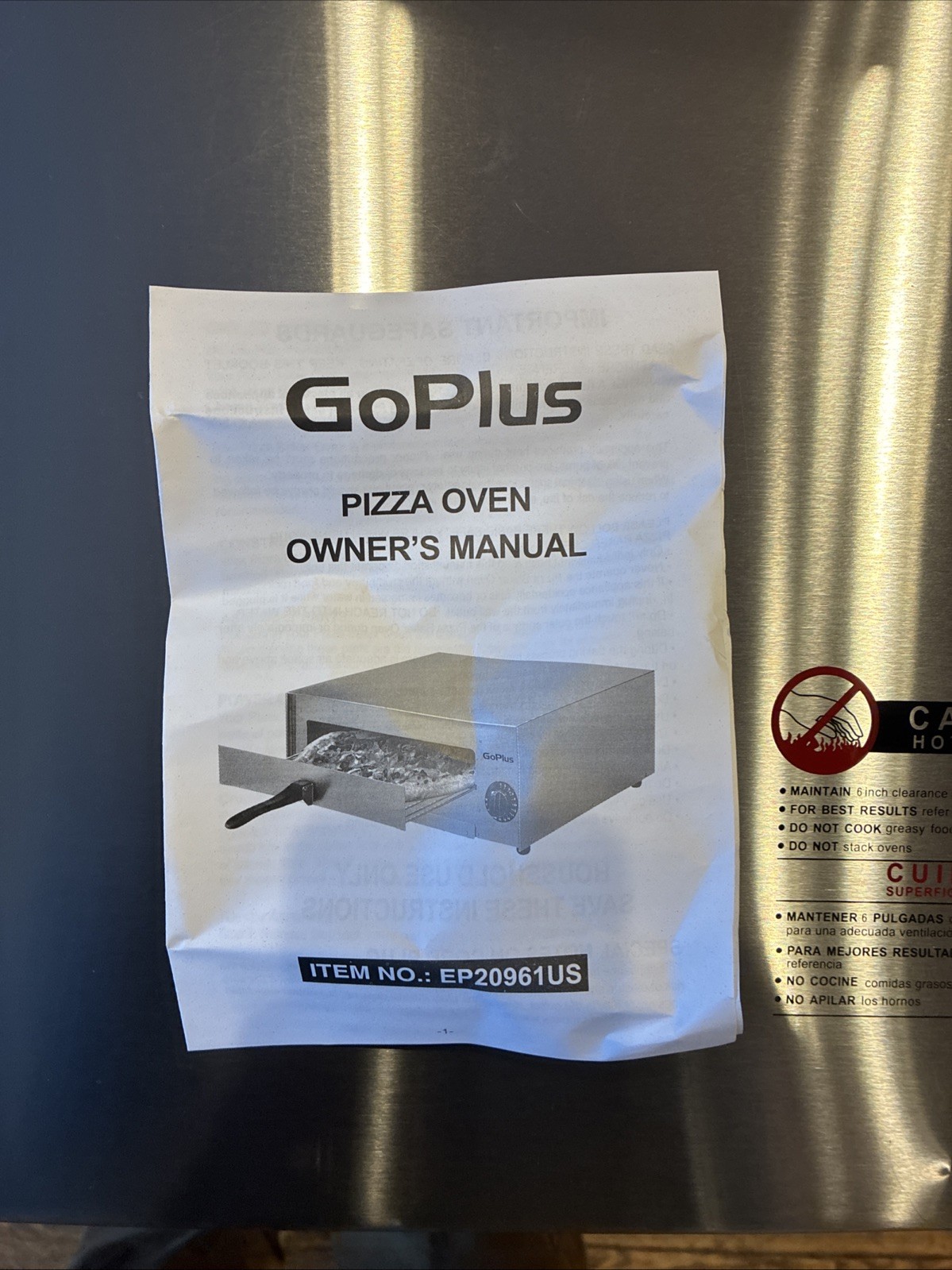 4432) Goplus Home Kitchen Pizza Oven Stainless Countertop Snack Pan Bake