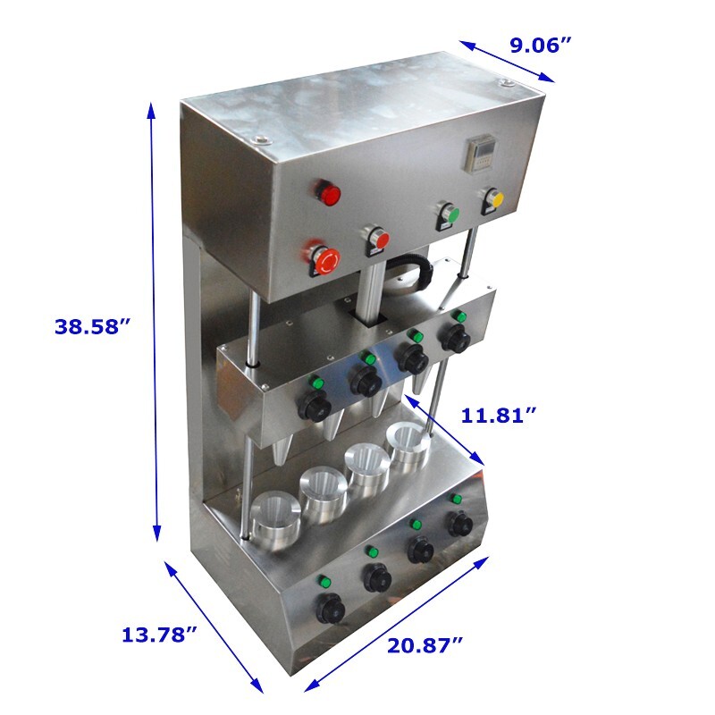 Pizza Cone Machine Stainless Steel Pizza Cone Forming Making Machine 4 Heads Piz