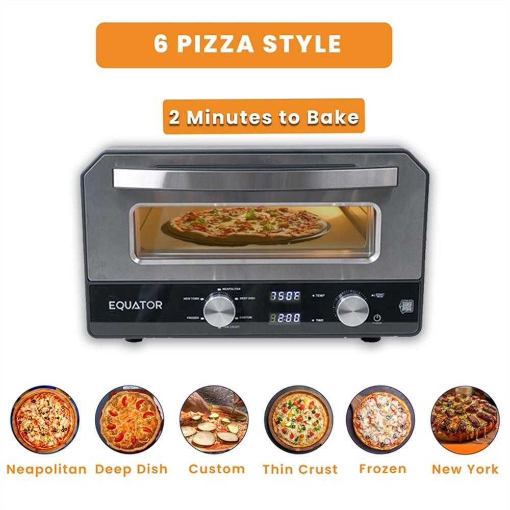 Equator 0.5 Cu.Ft. Indoor/Outdoor Pizza Oven Cooks 12-Inch Pizzas