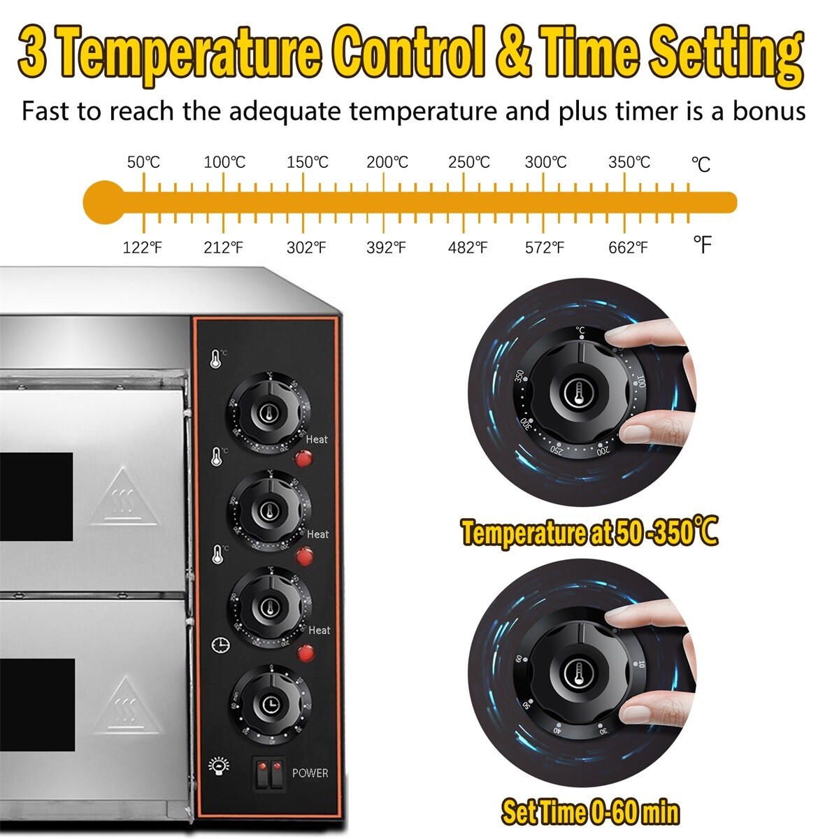 Commercial Countertop Pizza Oven Double Deck Pizza Marker For 16″ Pizza Indoor