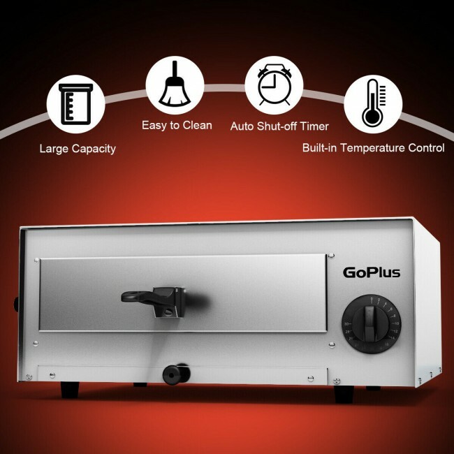 Goplus Home Kitchen Pizza Oven Stainless Countertop Snack Pan Bake Commercial