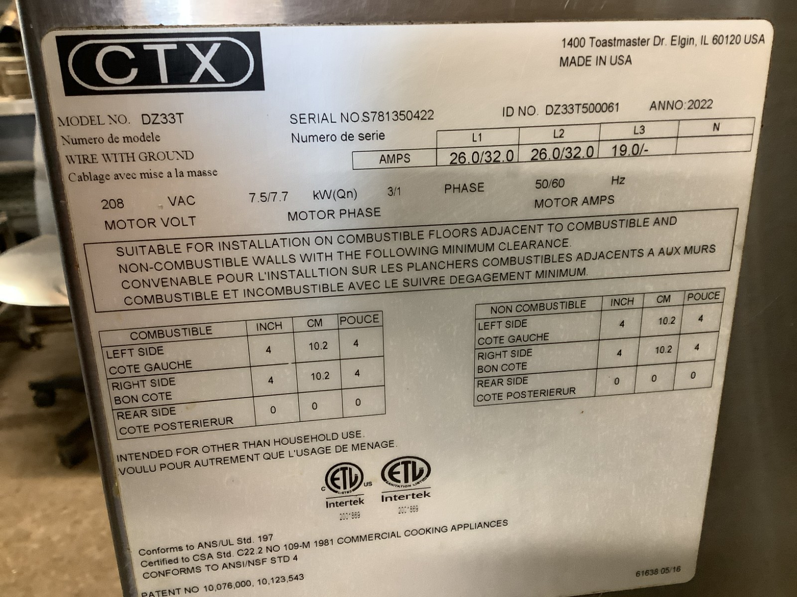 Middleby Marshall DZ33T Pizza Oven Conveyor 2022 Double Stack 208V 3PH TESTED