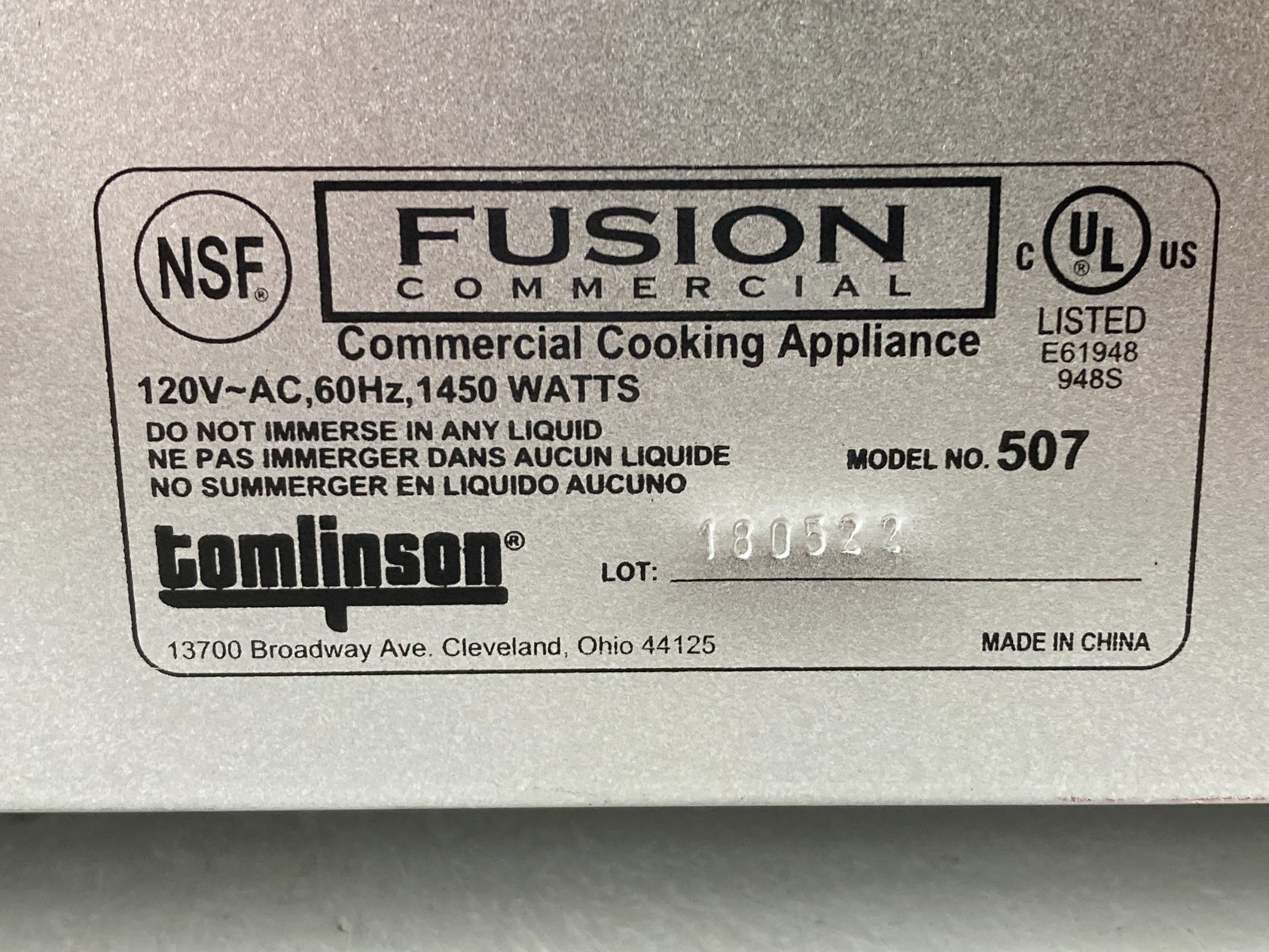 Fusion Commercial Electric Countertop 16“ Pizza Oven Cooking Appliance Model 507