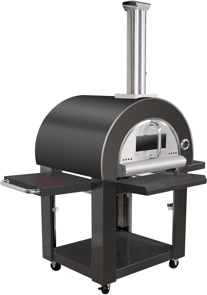New Outdoor BLACK Stainless Steel Wood Fired Artisan Pizza Oven BBQ Grill +Cover