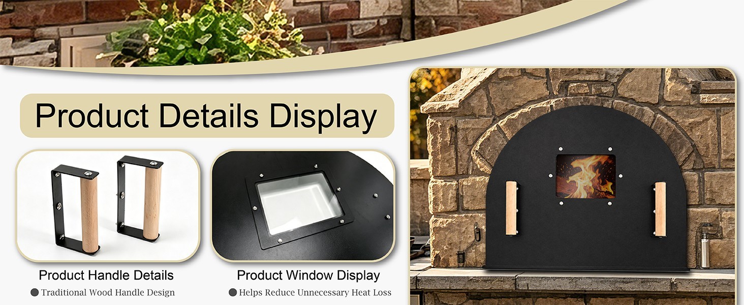 25″ x 20″ Heavy Duty Pizza Oven Door with Viewing Window