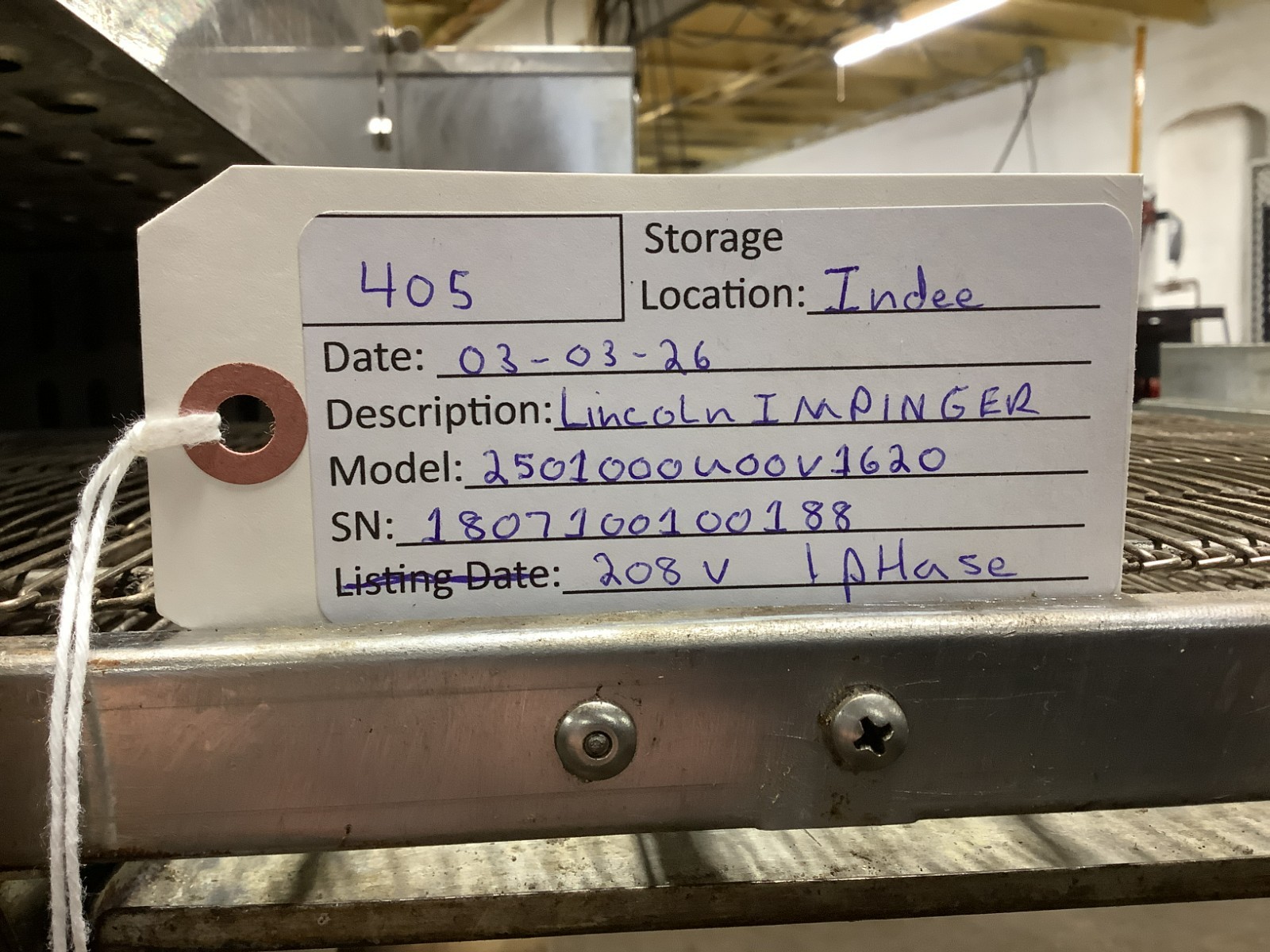 Conveyor Pizza Oven Lincoln 2501 SINGLE PHASE 208V 16″ wide belt Tested
