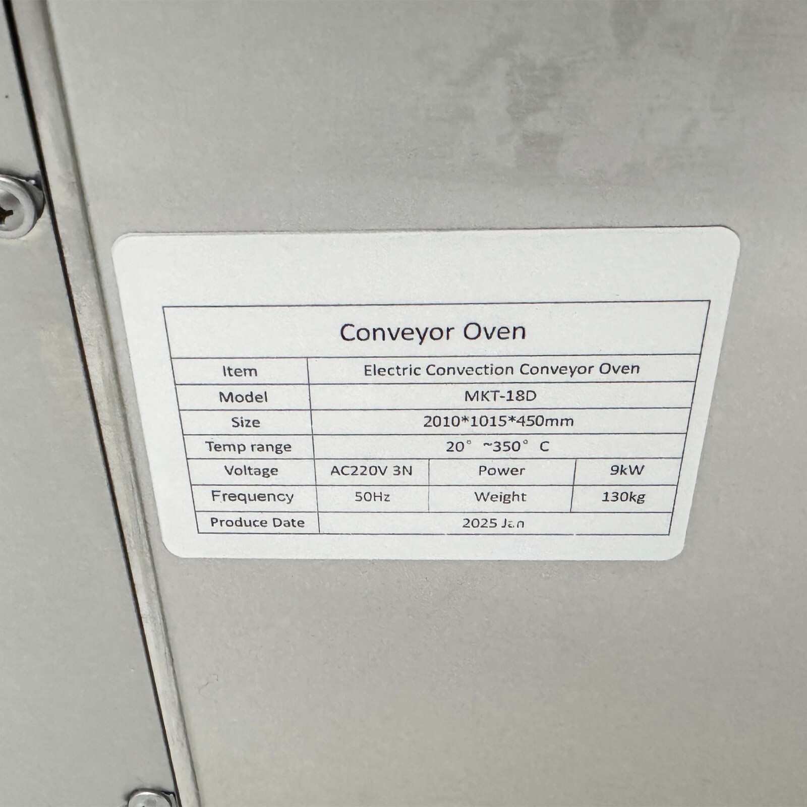 9KW Chain-conveyor Oven Rapid Temperature Rise Precise Temperature Control 300℃
