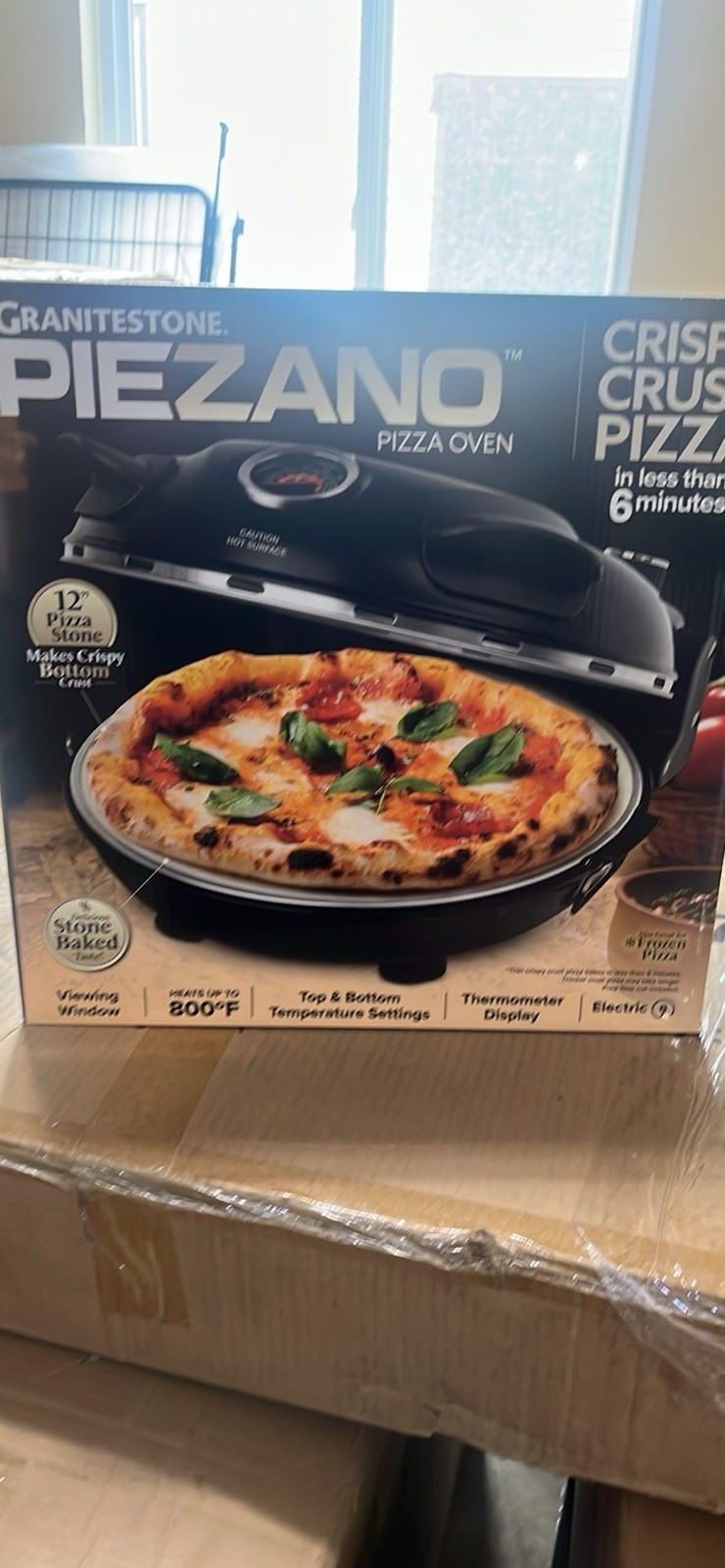 PIEZANO Crispy Crust Pizza Oven by Granitestone – Electric Pizza Indoor Oven