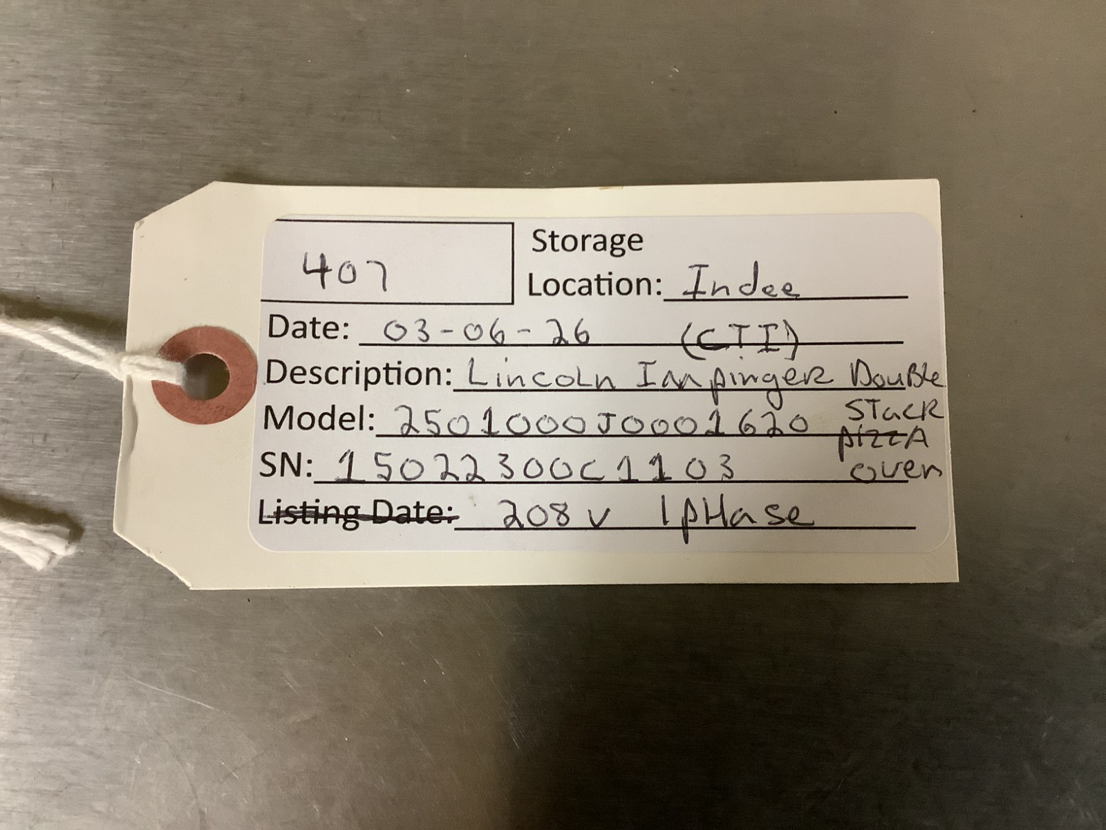 Conveyor Oven Lincoln 2501 SINGLE PHASE 208V 16″ wide belt Tested