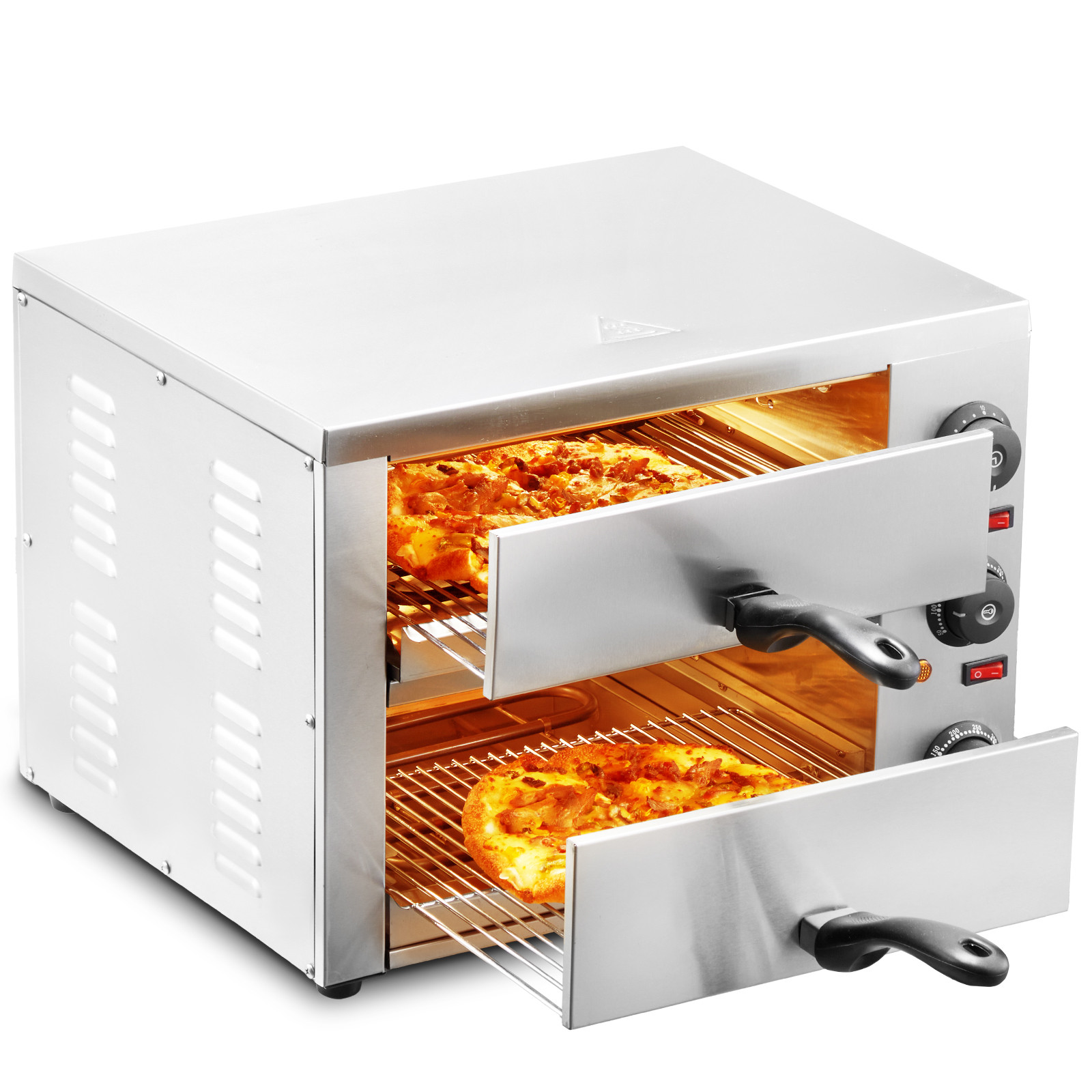VEVOR Electric Countertop Pizza Oven 12″ Adjustable Temperature 0-120Min Timer