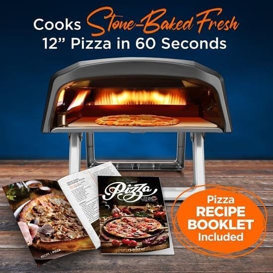 Stainless Steel Portable Pizza Oven – Cooks Perfect 12″ Pizzas Quickly