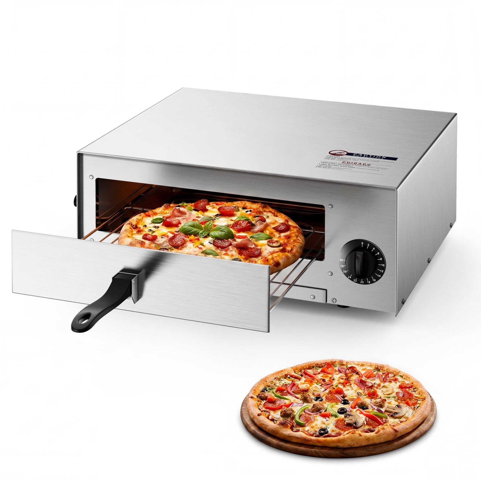 Giantex Electric Pizza Oven Indoor Stainless Countertop Pizza Maker Timer