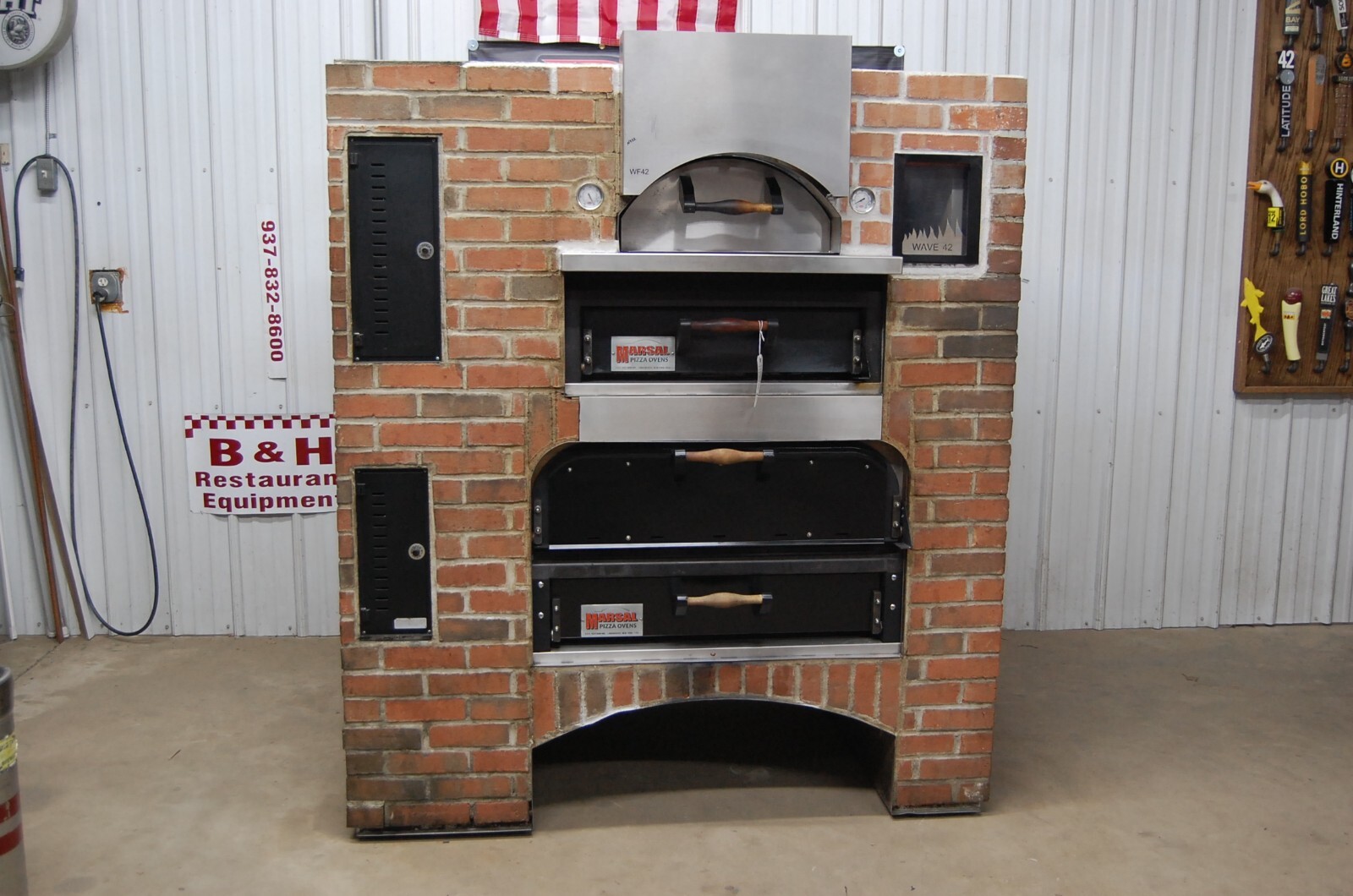 Marsal WF42 MB42 Wave Flame Brick Lined Double Deck Nat Gas Pizza Oven
