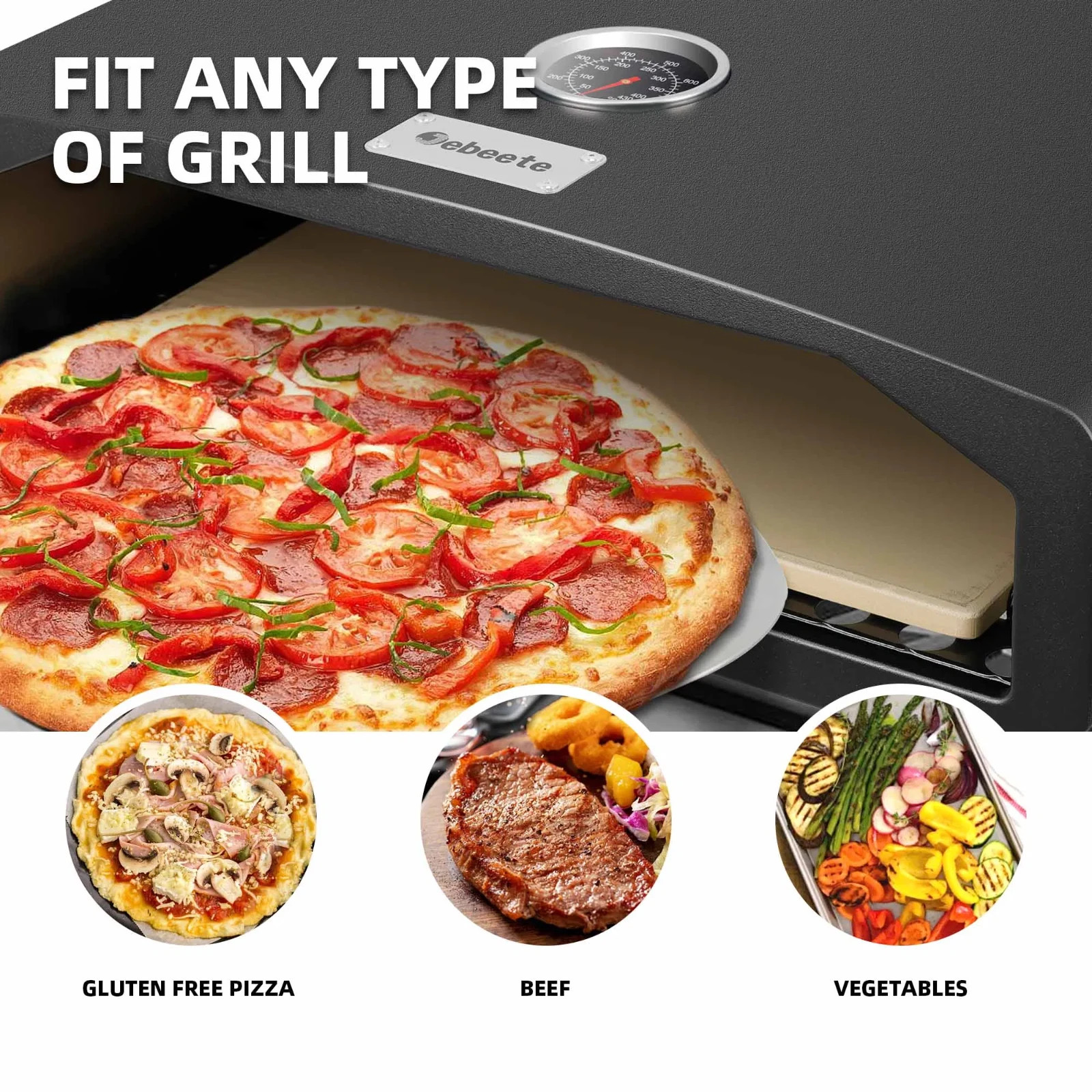 15.7″ x 13.7″ x 4″Portable Pizza Oven for Outdoor Camp Stove and Indoor Gas Rang