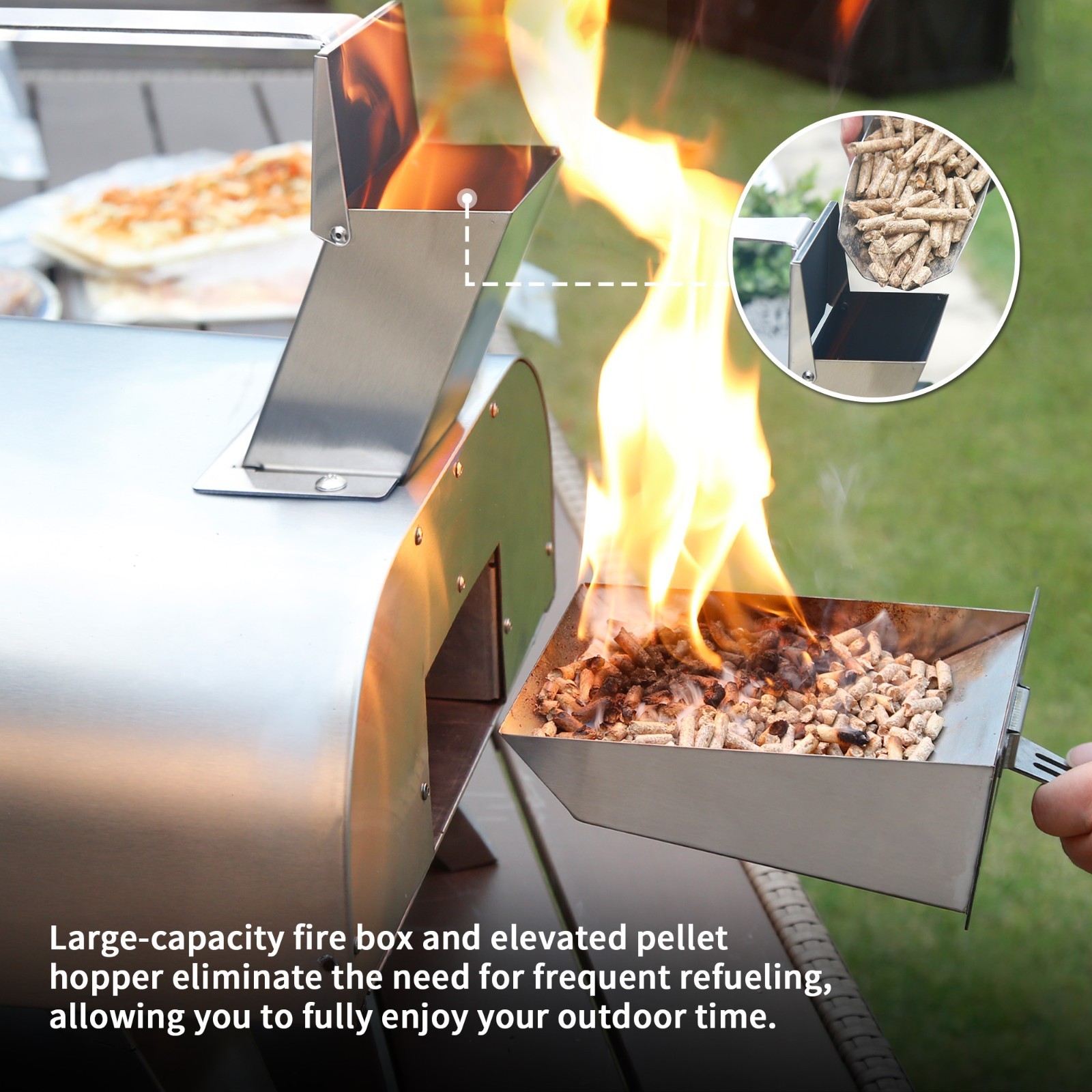 BIG HORN OUTDOORS Pizza Ovens Wood Pellet 12” Pizza Oven Cooking Pizza Maker Por