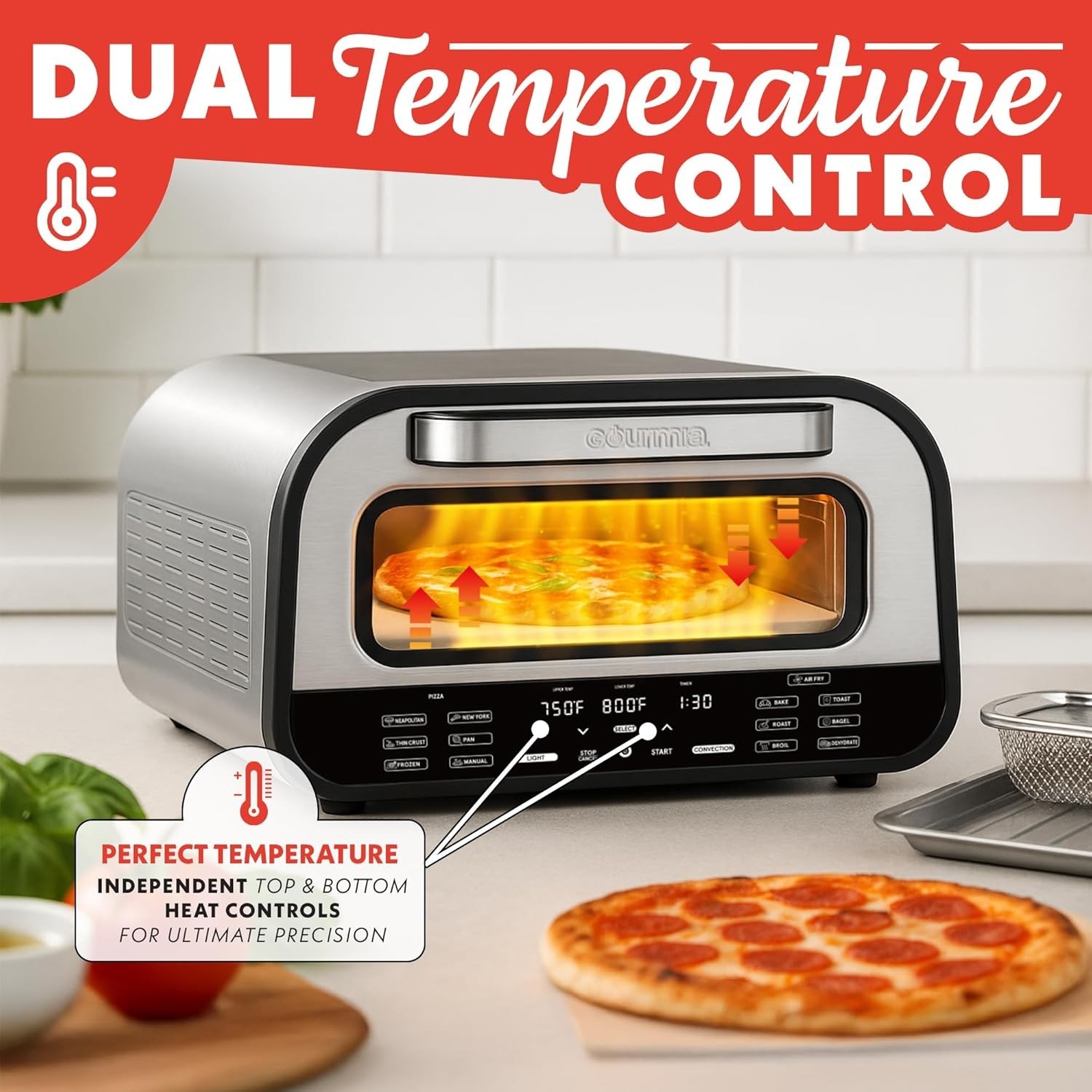 Indoor Pizza Oven Air Fryer Toaster 1800W Countertop Multi-Cooker Pizza Stone