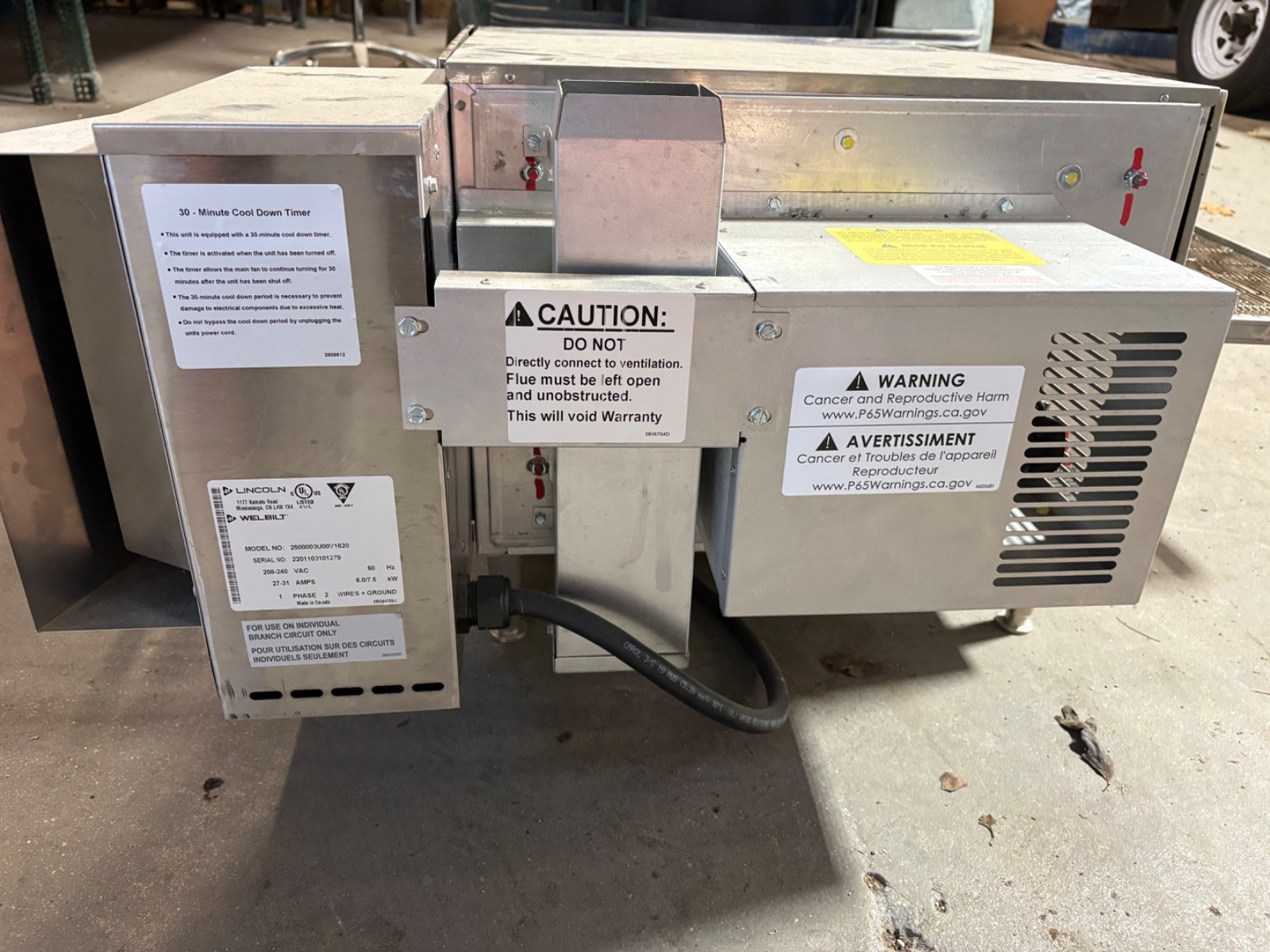 2020 Lincoln 50″ Electric Countertop Ventless Conveyor Oven V2500/1346