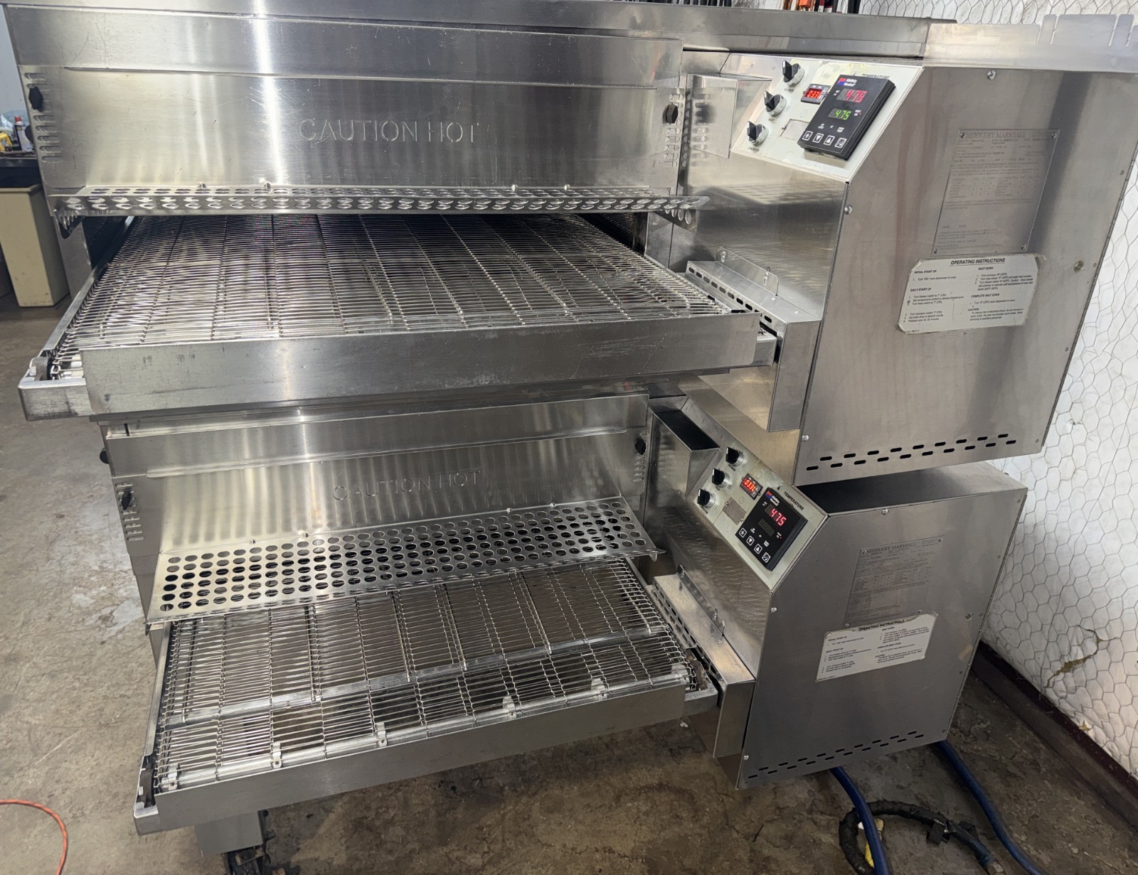 Middleby Marshall Ps840g gas Double Stack Conveyor Pizza Ovens ..Video