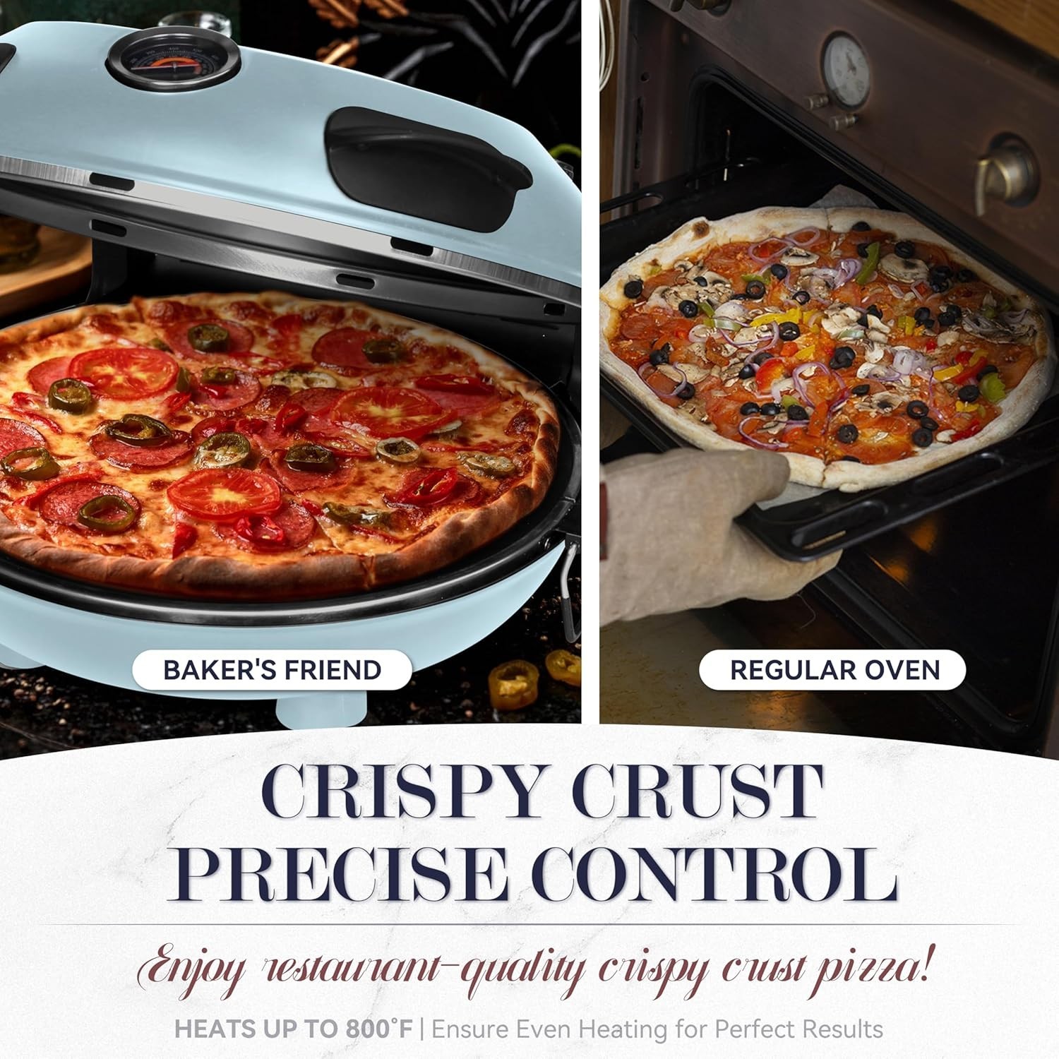 Gourmet Indoor Pizza Oven: 12” Glazed Ceramic Stone Oven, Portable Design