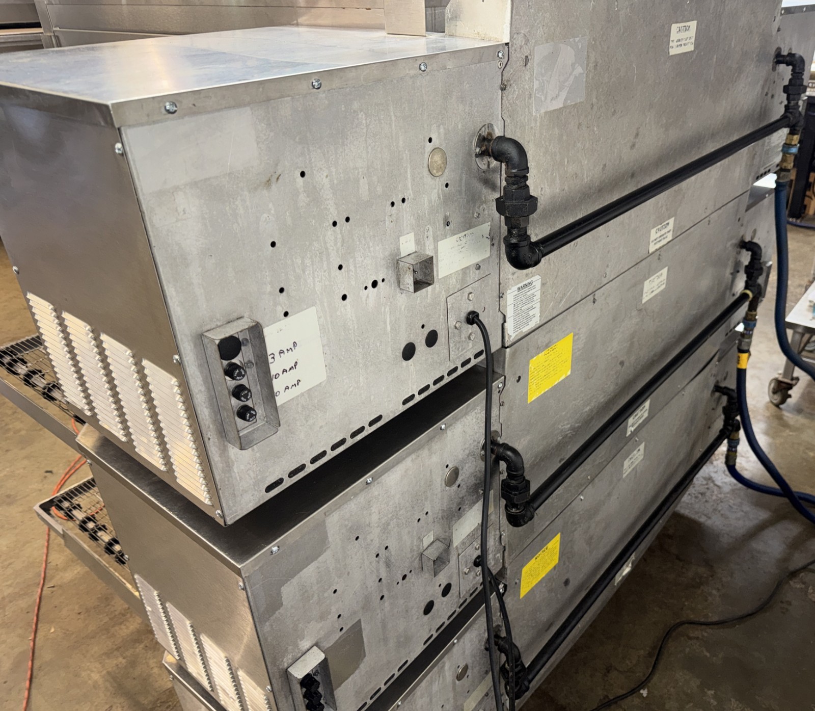 Lincoln Impinger 1600 gas Triple Stack Conveyor Pizza Ovens ..Video