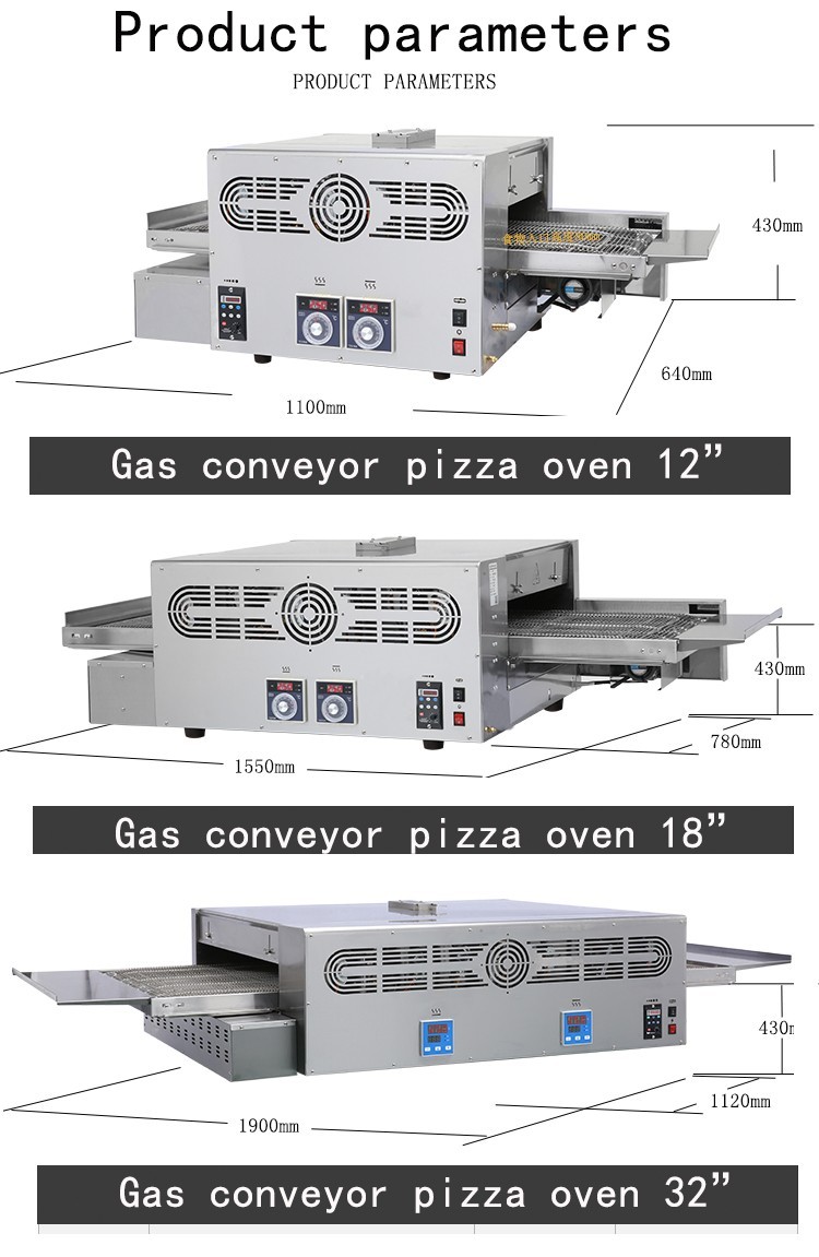 220V 60HZ 16 Inch Motor Pizza New Portable Commercial Conveyor Belt Pizza Oven