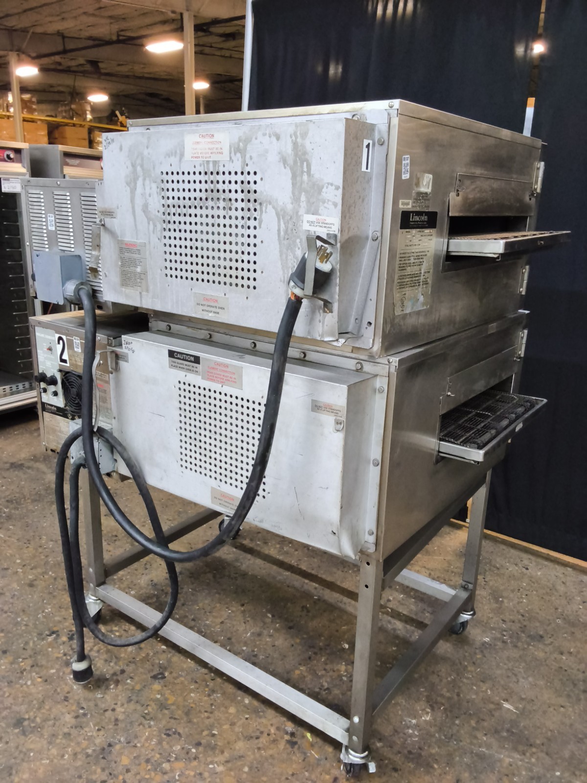 LINCOLN IMPINGER 1132 DOUBLE-STACK COMMERCIAL ELECTRIC CONVEYOR PIZZA OVEN