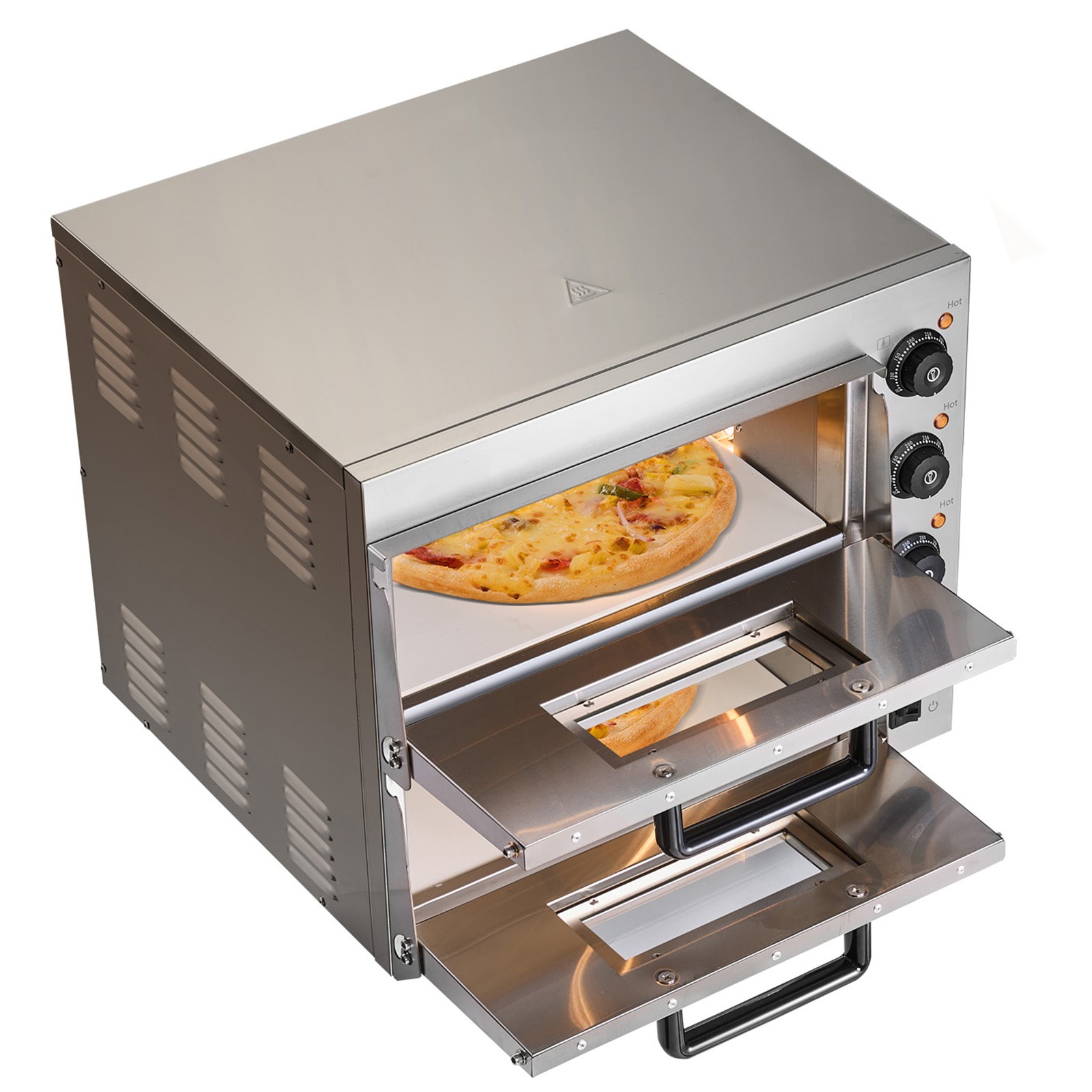 Uimoso Electric Double Deck Countertop Pizza Oven for 16-Inch Pizzas