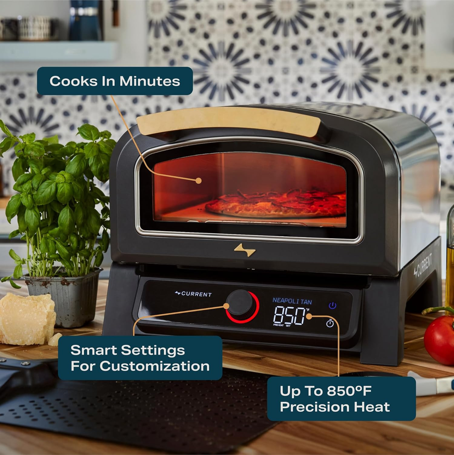 ® Model P Electric Pizza Oven Indoor & Outdoor, 850°F Countertop Oven, No Turnin