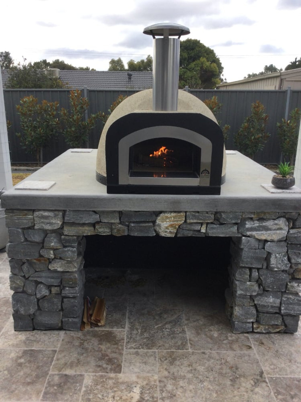 Vera Pizza Ovens Autentico OP50 – Black Front, Stainless Trim- Wood Fired Pizza