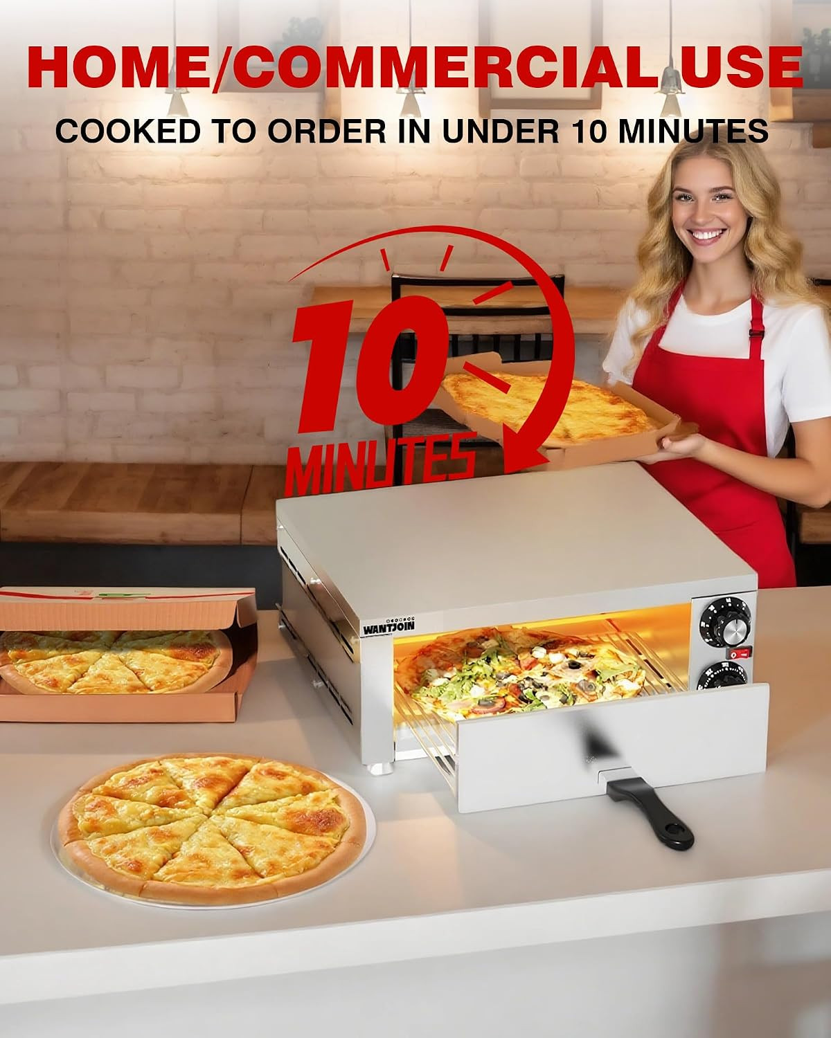 Pizza Oven Indoor – Electric Pizza Ovens Countertop Stainless Steel Commercial P