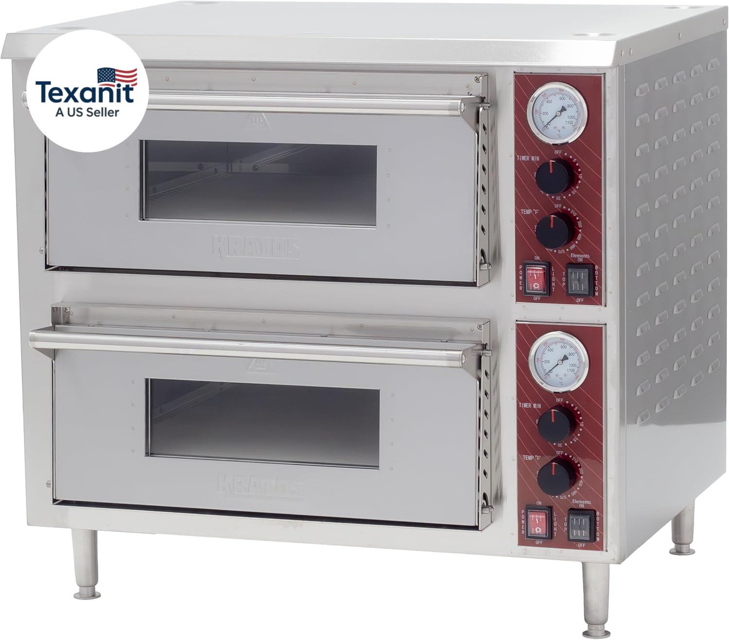 Commercial Oven, Double-Deck Countertop Electric Pizza/Bakery Oven, Stainless St