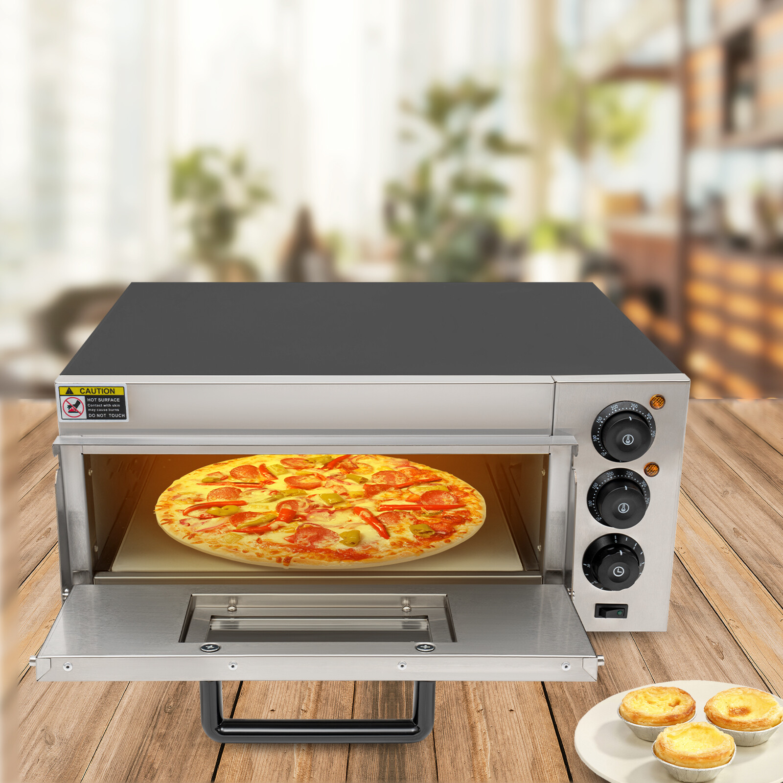Indoor Electric Countertop Pizza Oven 1800w 20l/5.28gal Commercial Pizza Oven