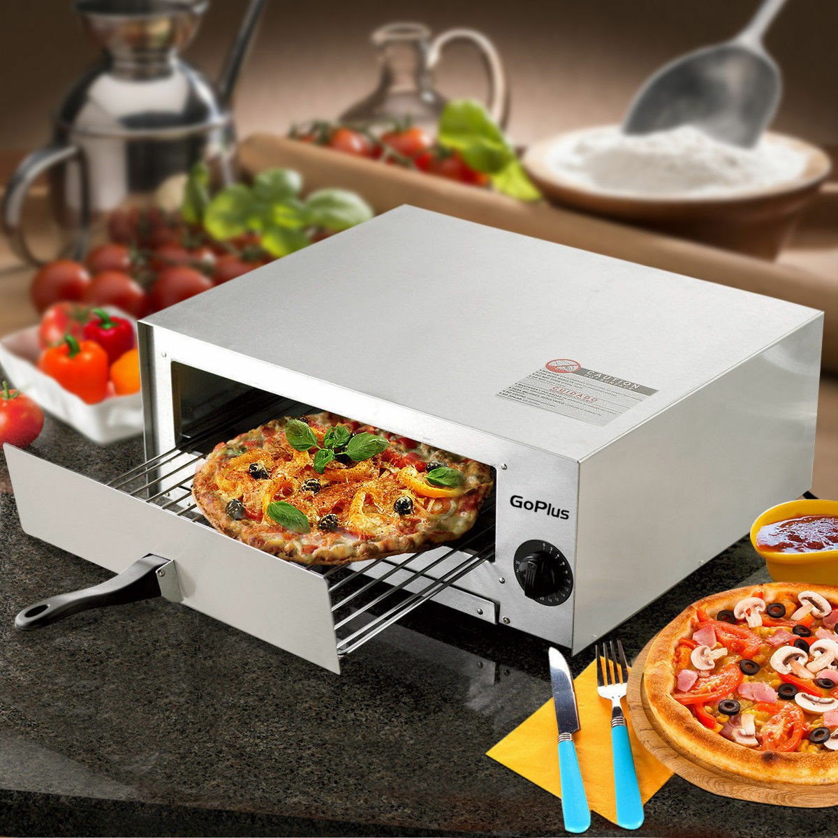 Home Kitchen Pizza Oven Stainless Steel Counter Top Snack Pan Bake