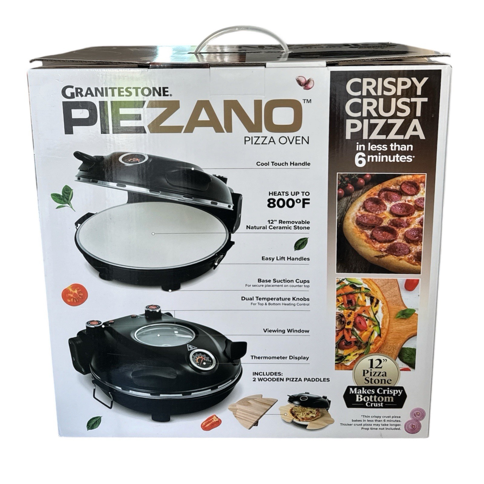 PIEZANO Crispy Crust Pizza Oven by Granitestone Electric Pizza Indoor Oven New