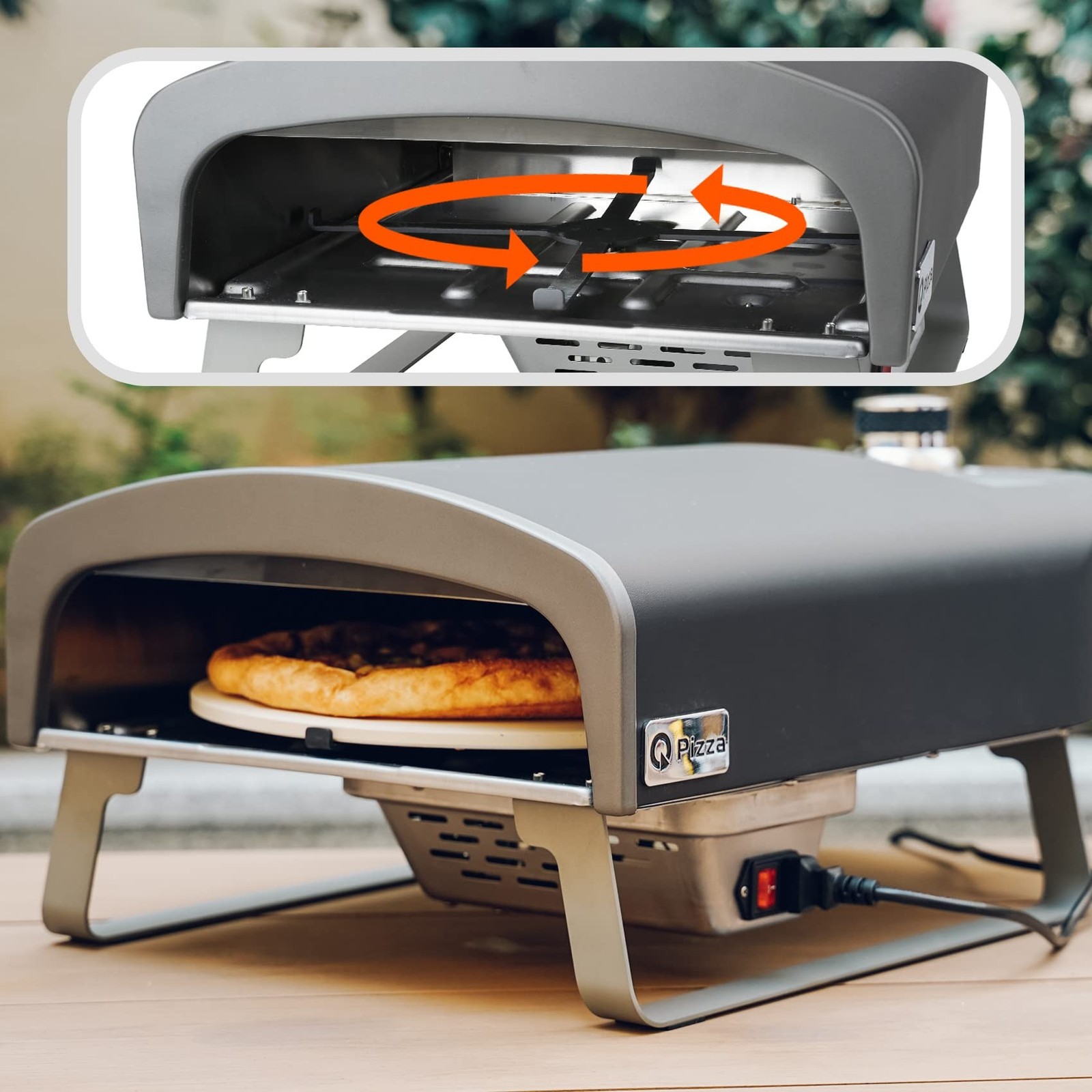 Q Pizza Gas Pizza Oven Portable Propane Pizza Oven with Automatic Rotating St…