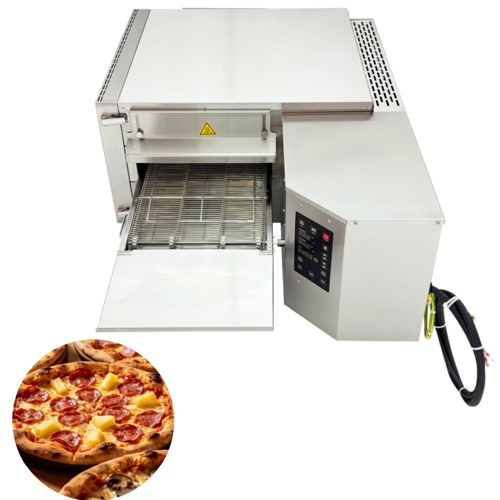 Hot Air Circulation Commercial Pizza Oven 9KW Fast Baking Conveyor Pizza Making