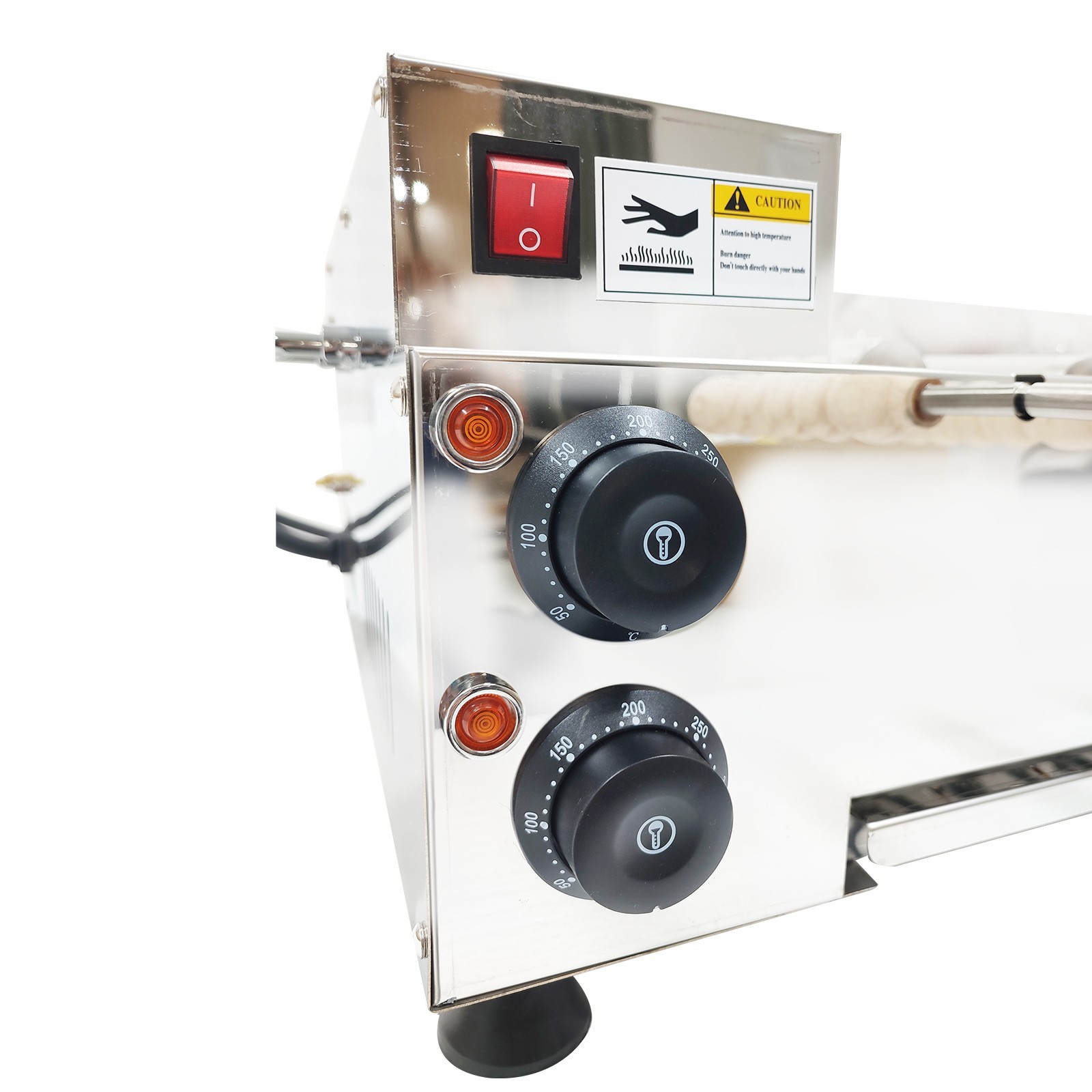 220V Commercial Chimney Cake Bread Maker Baking Machine 8 Molds Rolling Bread