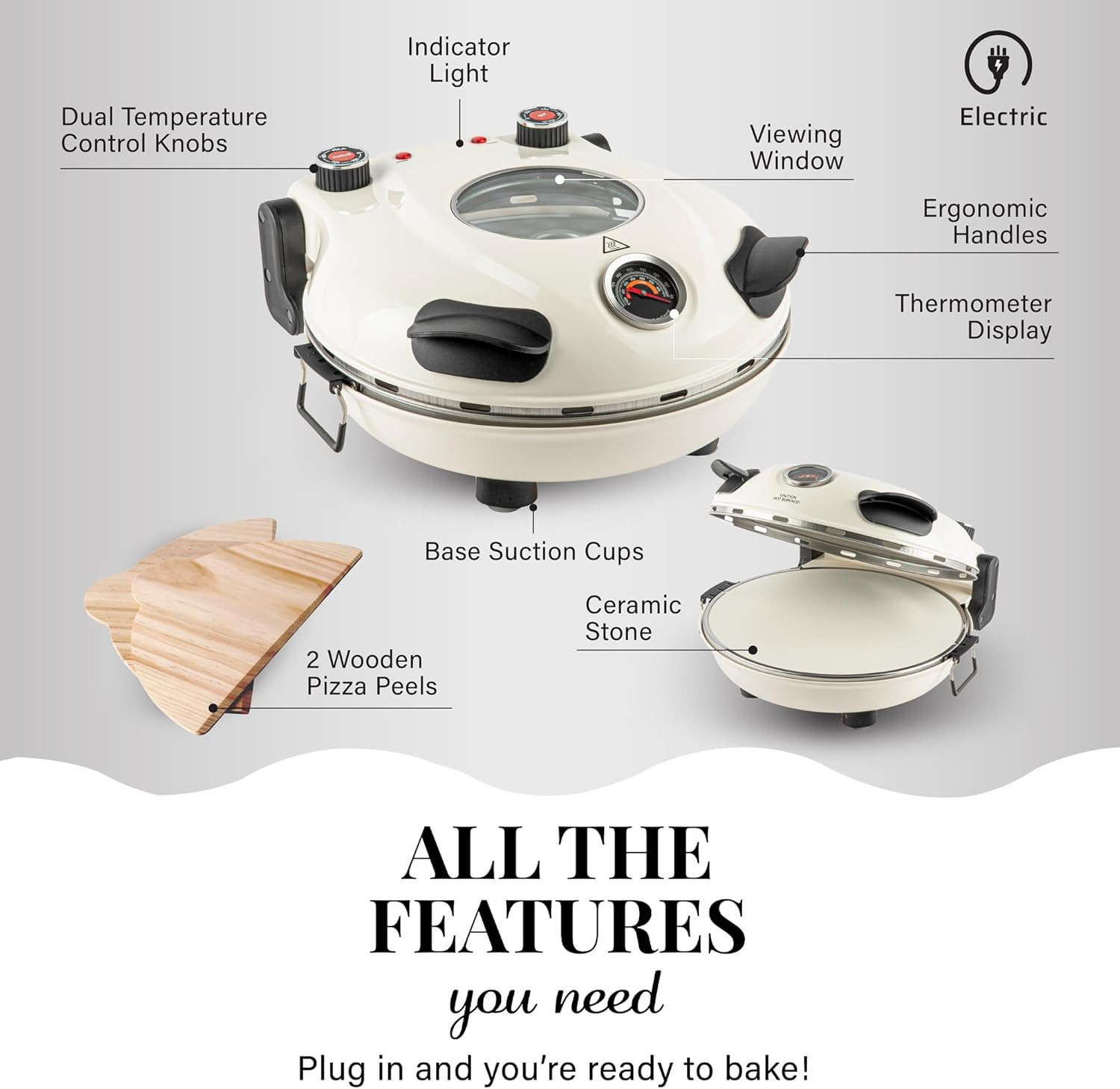 Crispy Crust 12″ Electric Pizza Oven – Perfect Stone Baked Pizza at Home