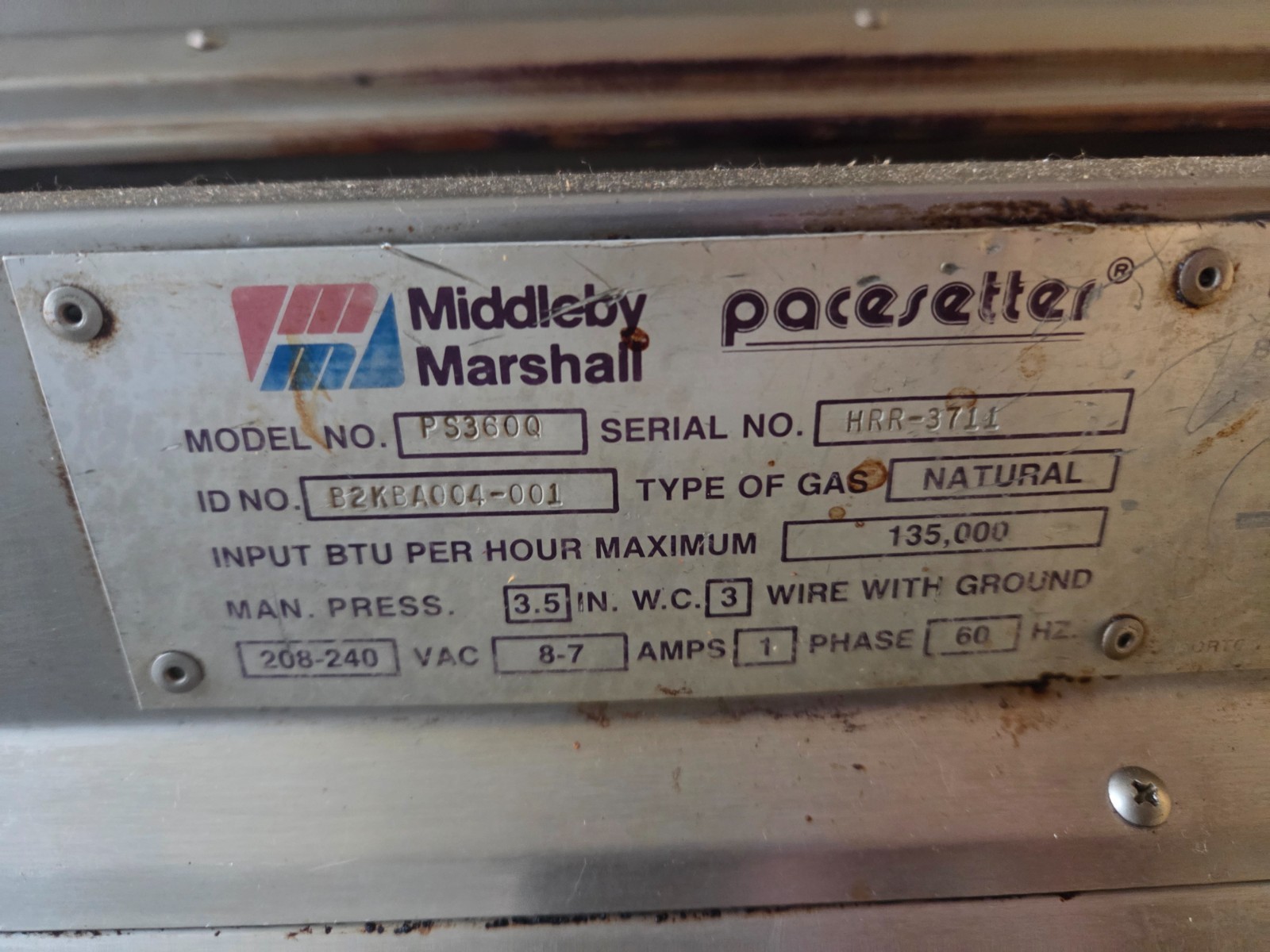 Middleby Marshall PS360 Double-Deck Conveyor Pizza Oven NG