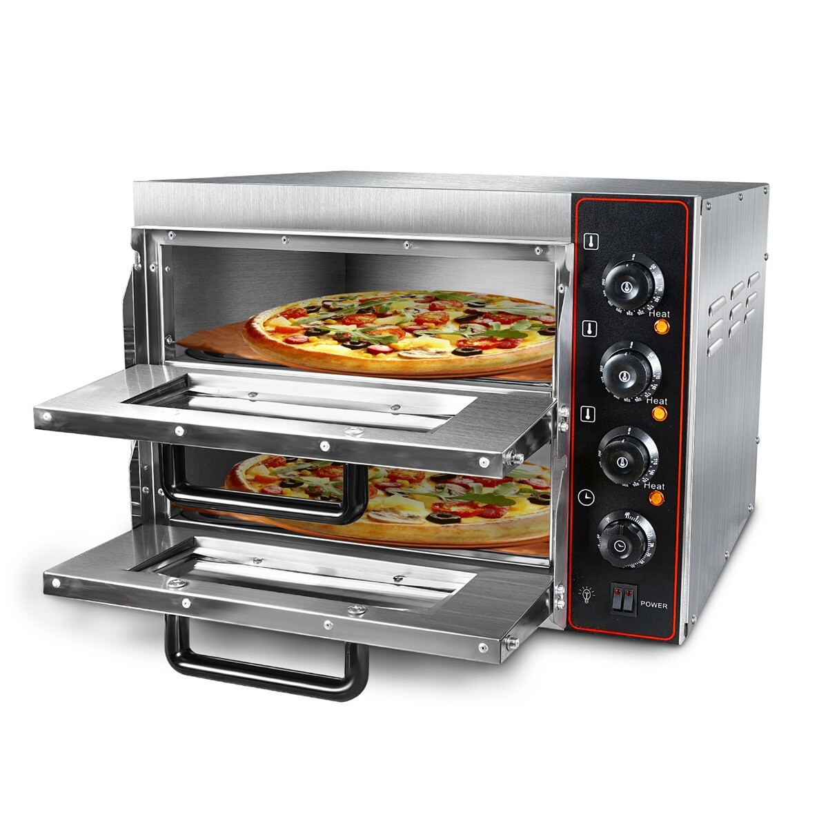 Commercial Countertop Pizza Oven Double Deck Pizza Marker for 16″ Pizza Indoor